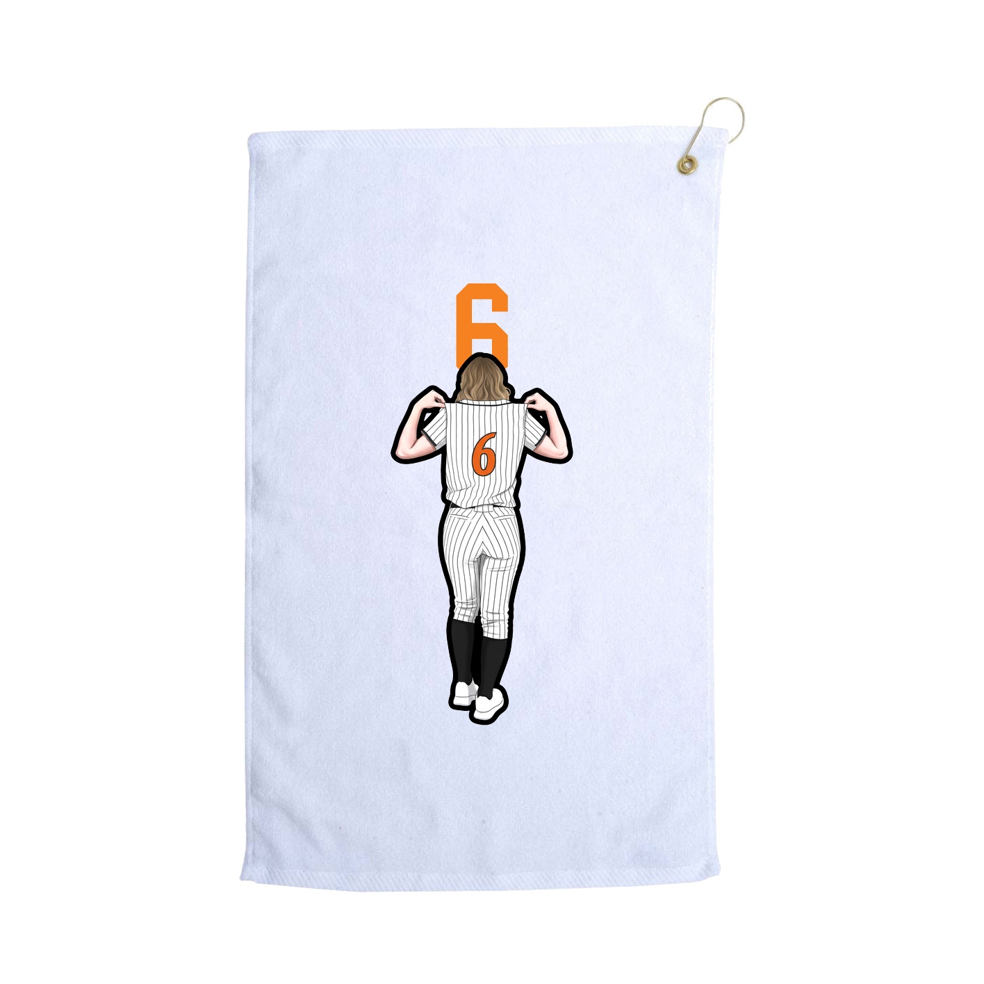 Golf Towel — Number Top in White
