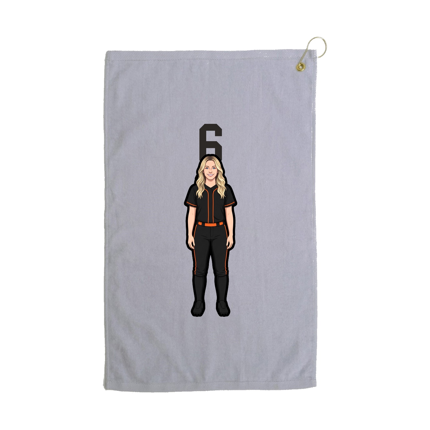 Golf Towel — Number Top in Grey