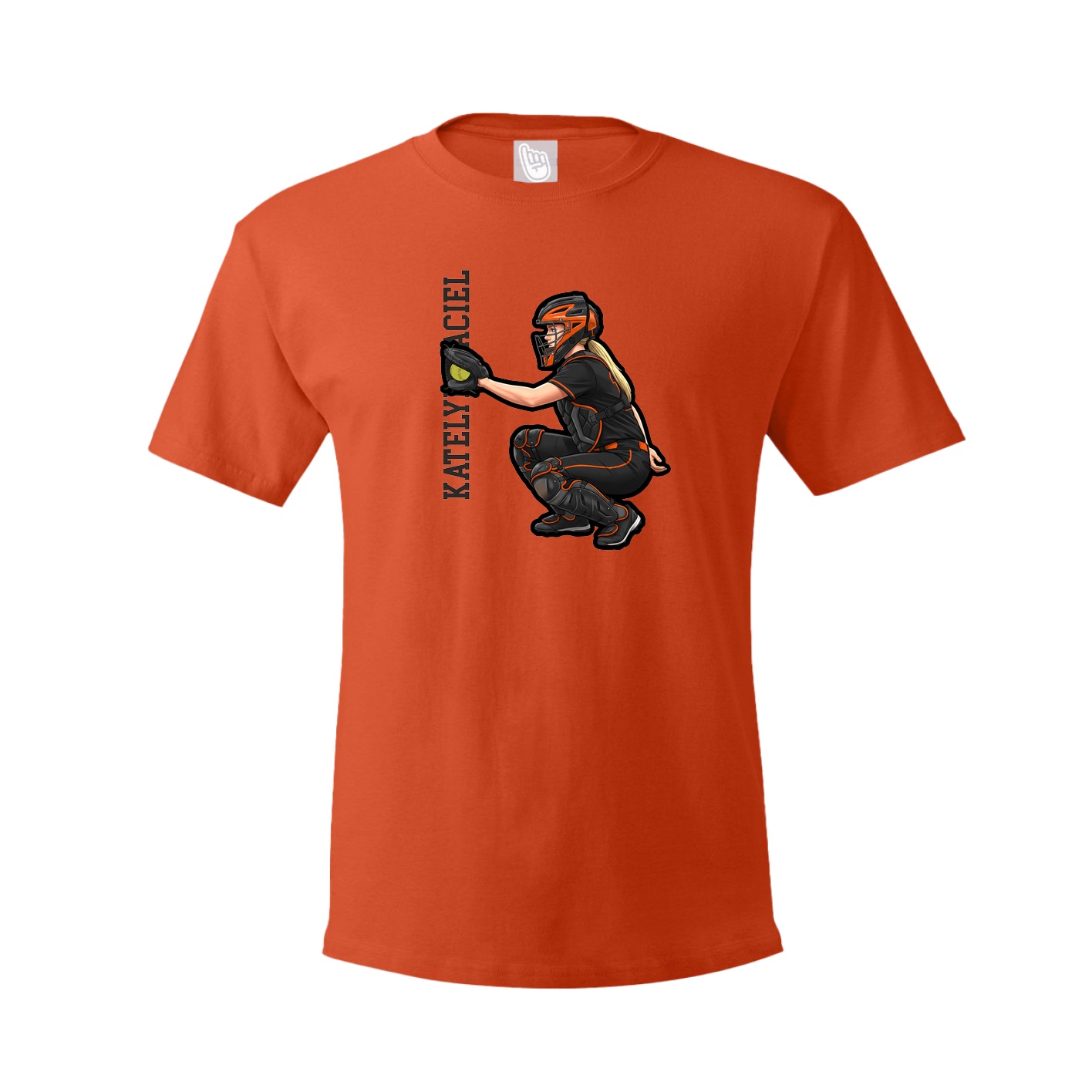 Youth Tee — Name Vertical in Orange