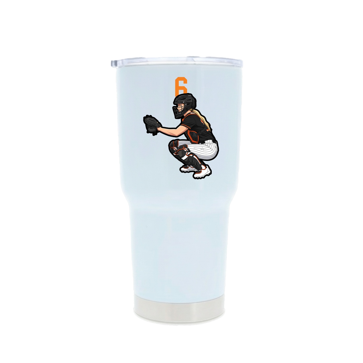 30oz Stainless Steel Tumbler — Number Top in White