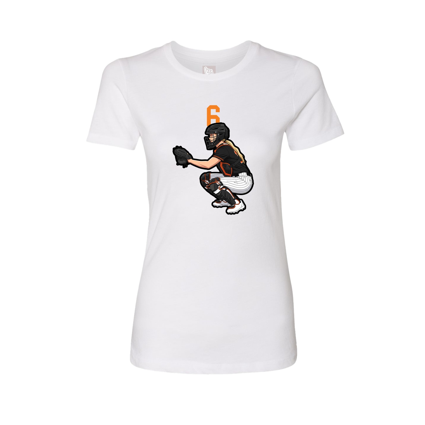 Fitted Women's Tee — Number Top in White