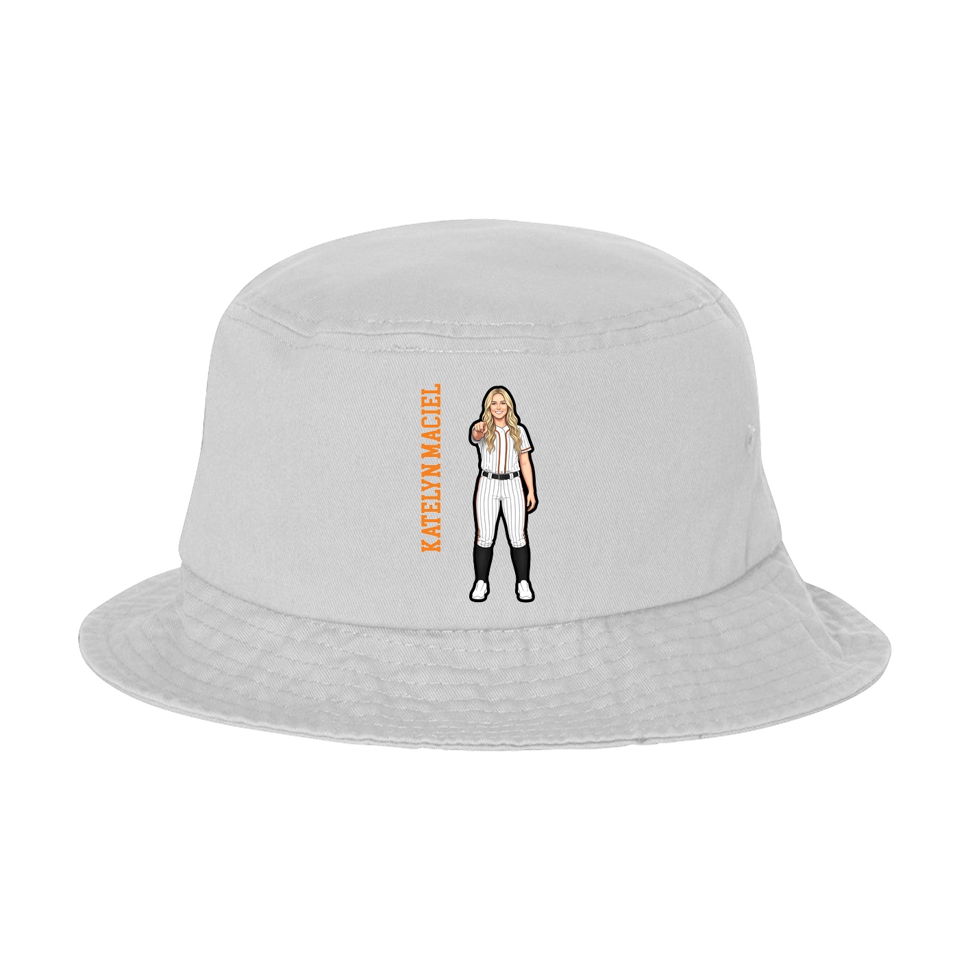 Bucket Cap — Name Vertical in White