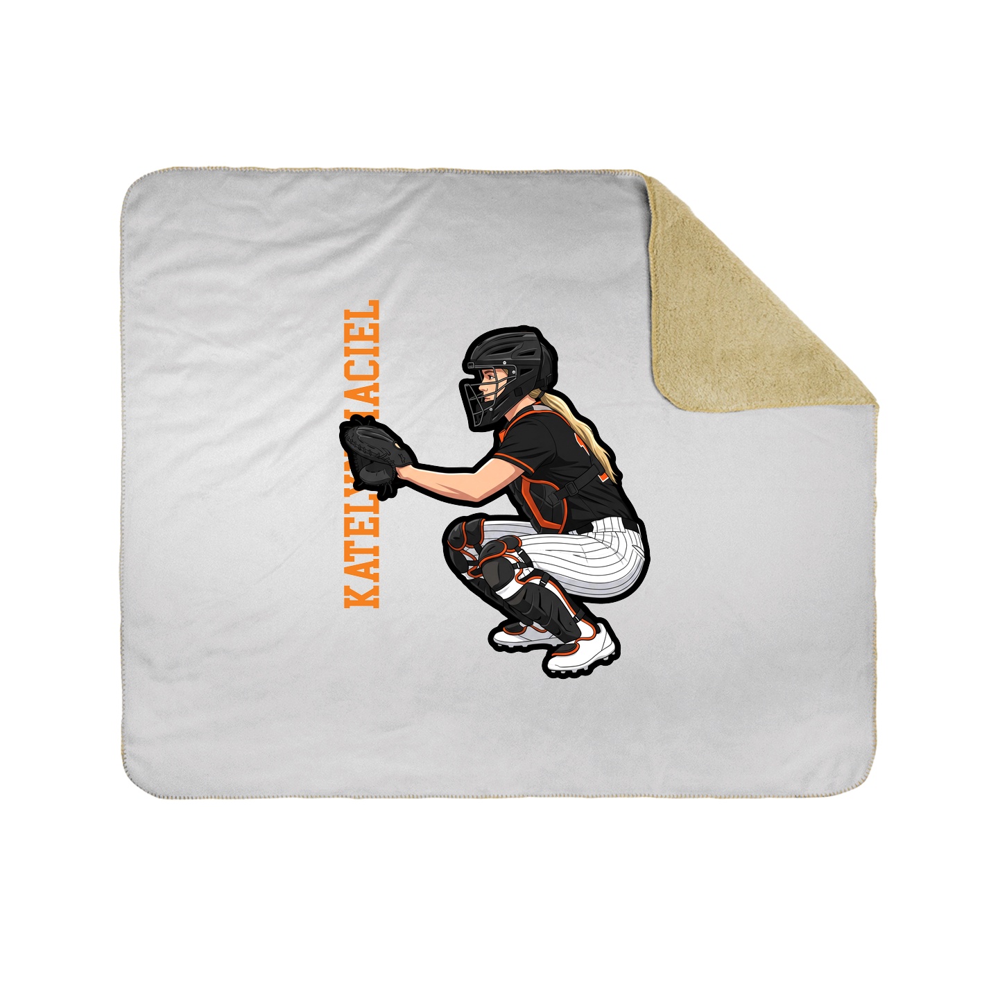 Throw Blanket — Name Vertical in White
