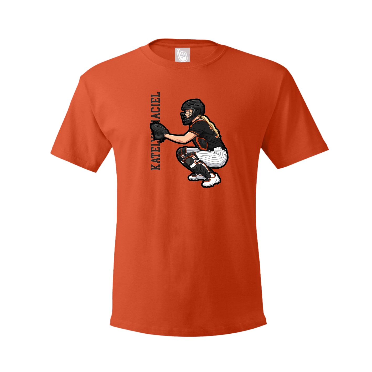 Tee — Name Vertical in Orange