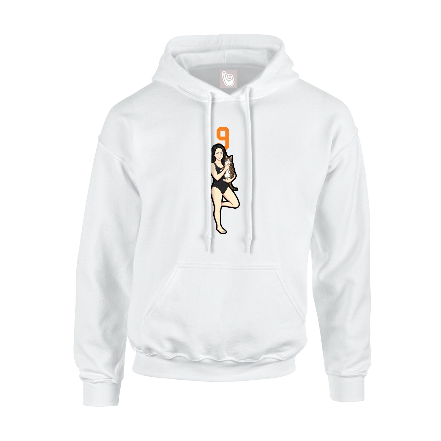 Hoodie — Number Top in White