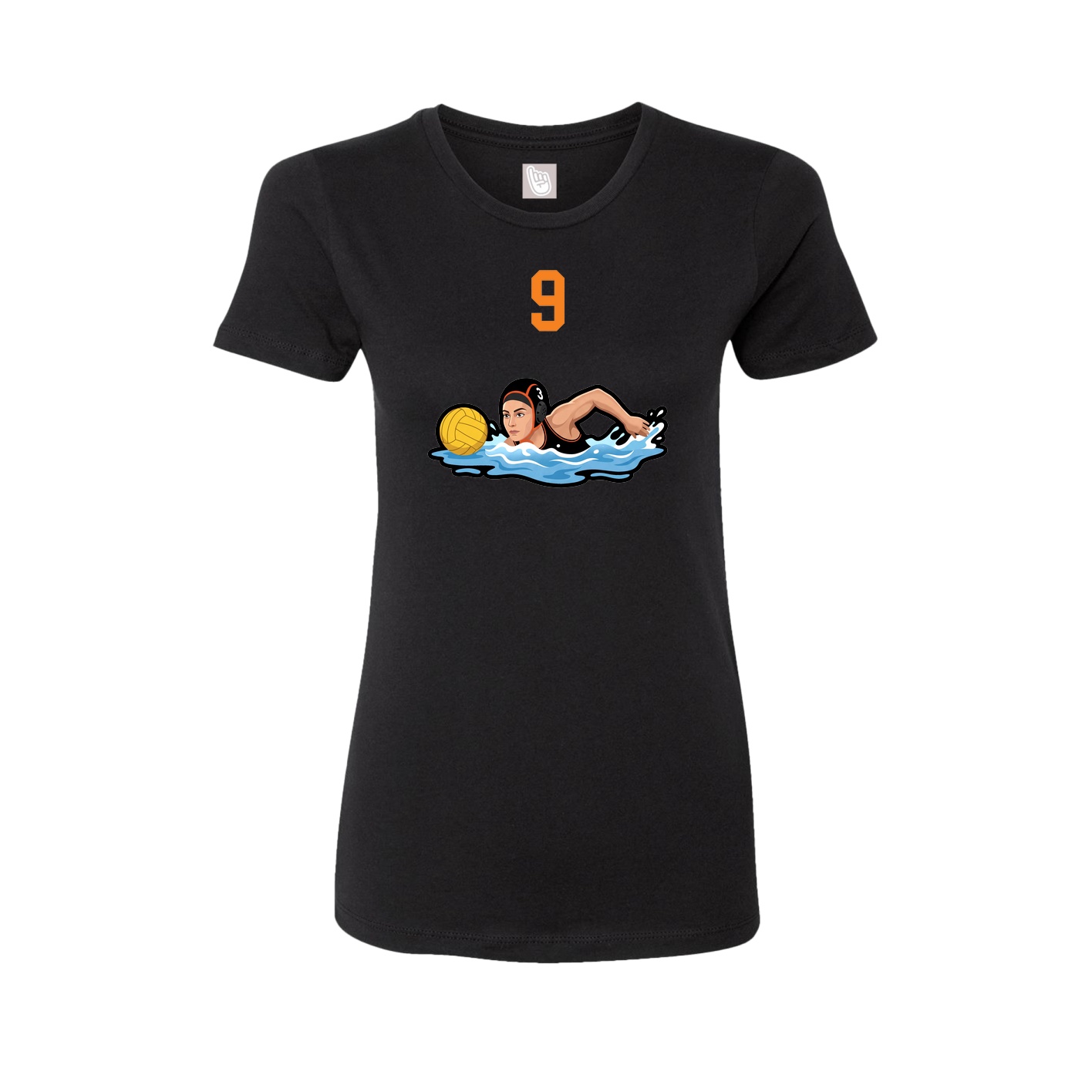 Fitted Women's Tee — Number Top in Black