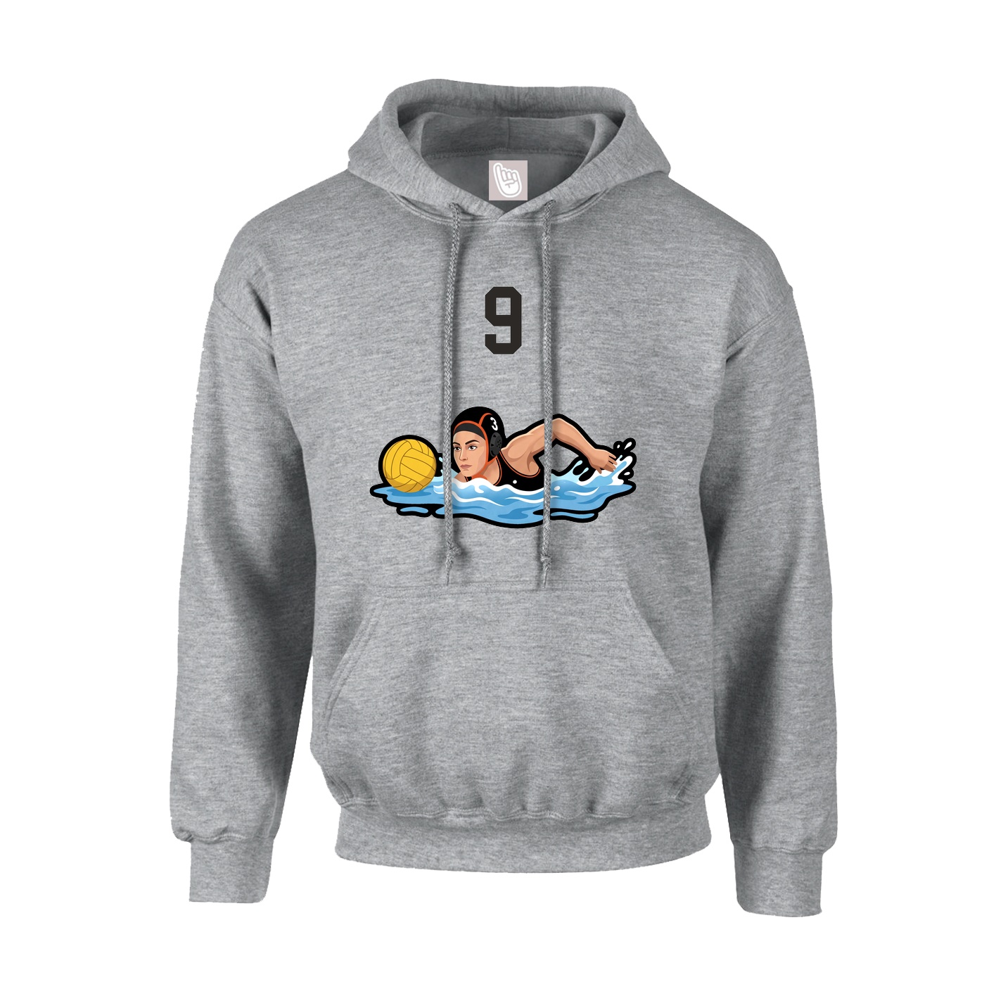 Hoodie — Number Top in Grey