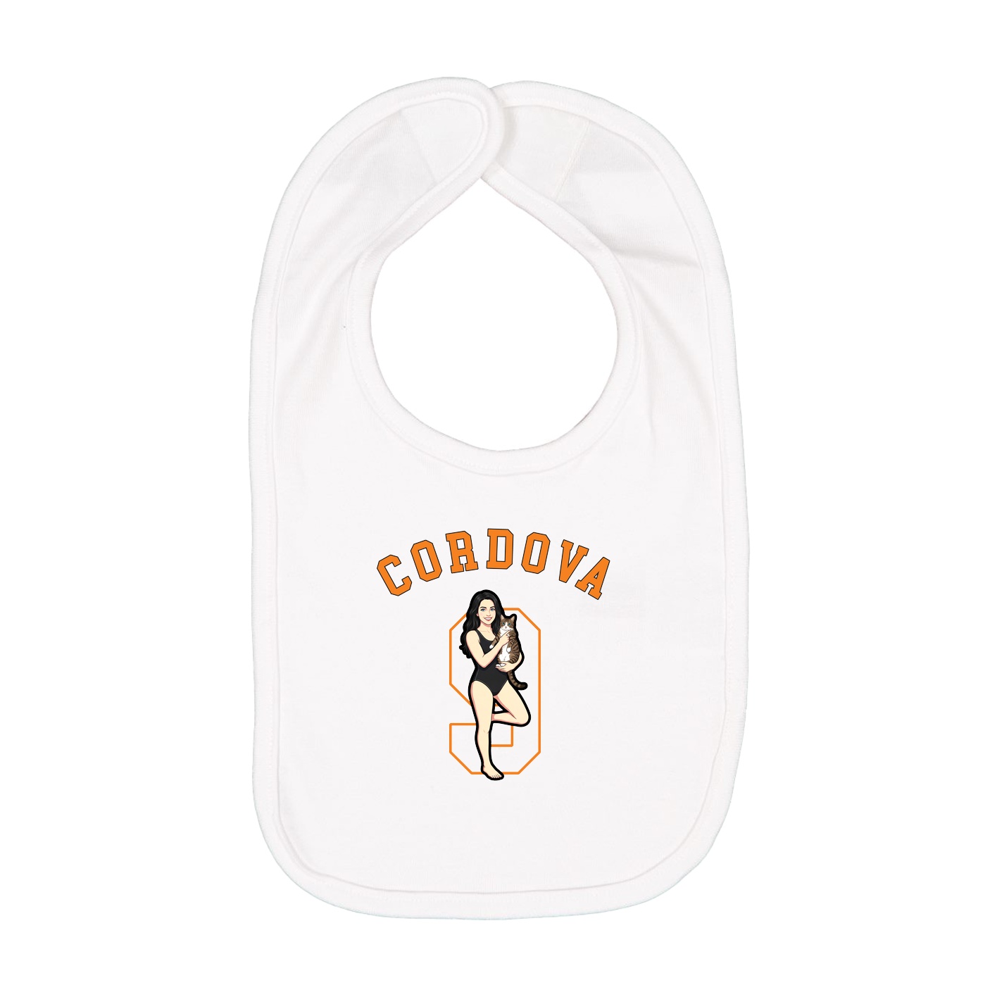Infant Bib — Shirsey Arch in White
