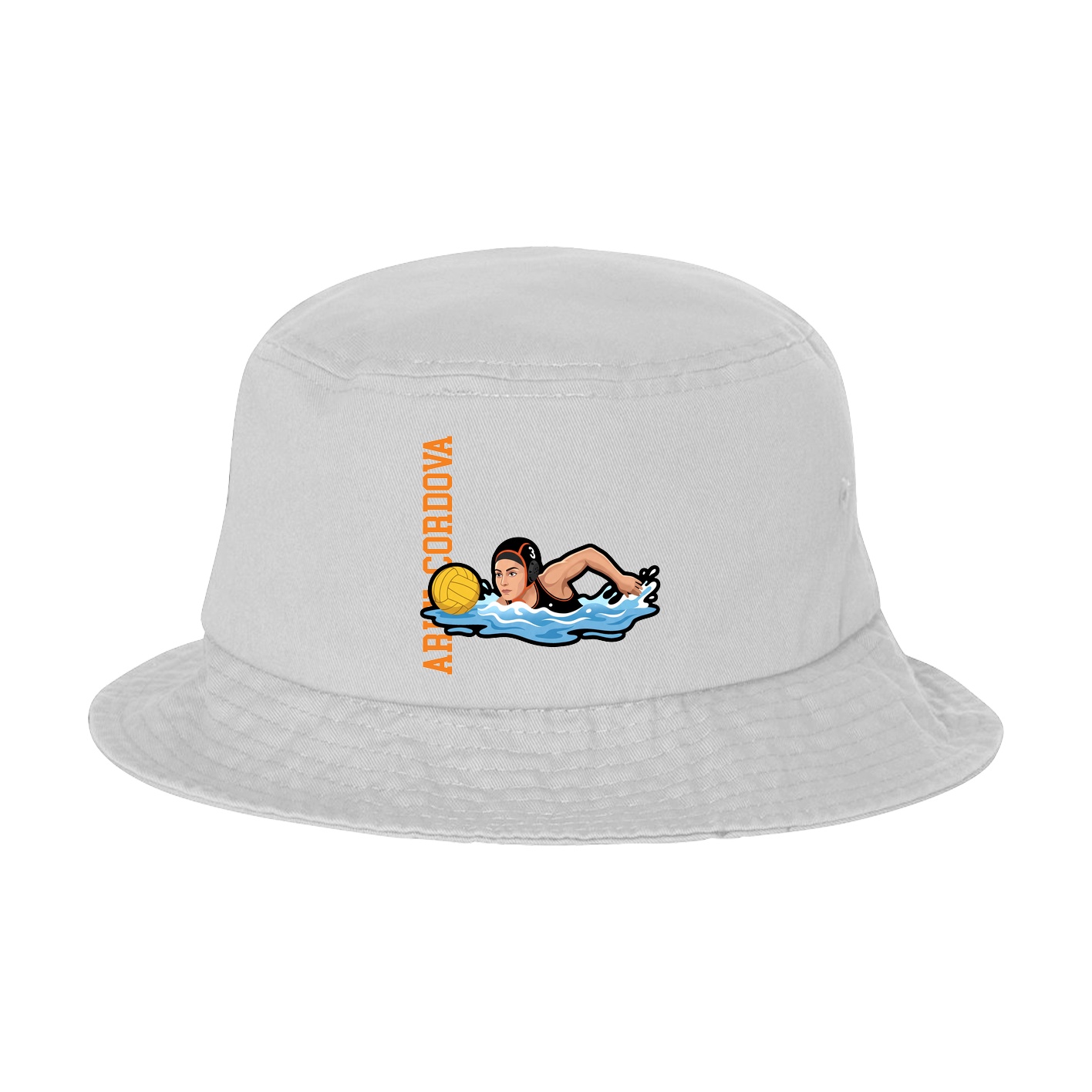 Bucket Cap — Name Vertical in White