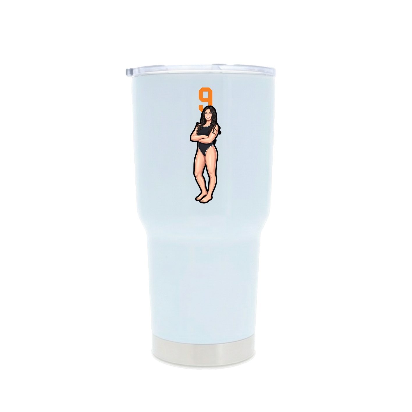 30oz Stainless Steel Tumbler — Number Top in White
