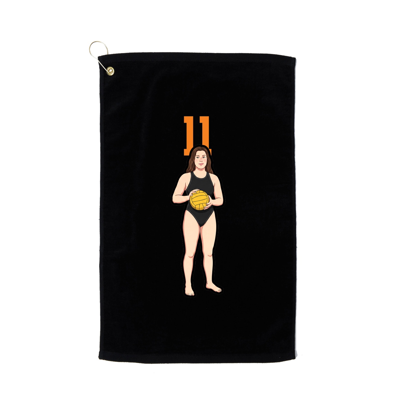 Golf Towel — Number Top in Black