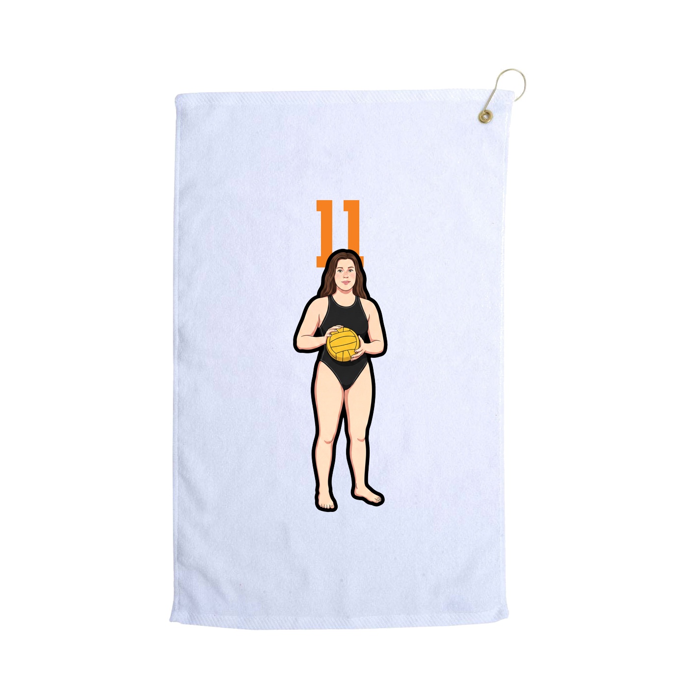 Golf Towel — Number Top in White