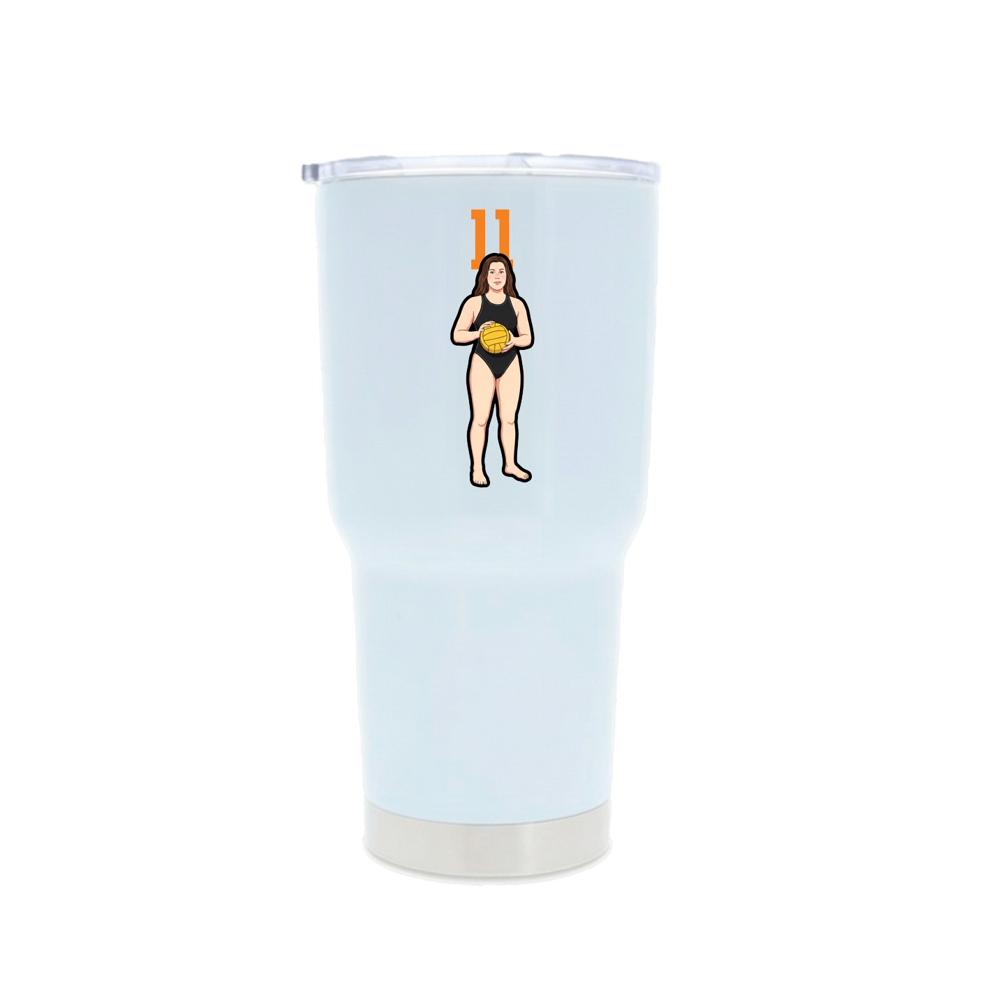 30oz Stainless Steel Tumbler — Number Top in White