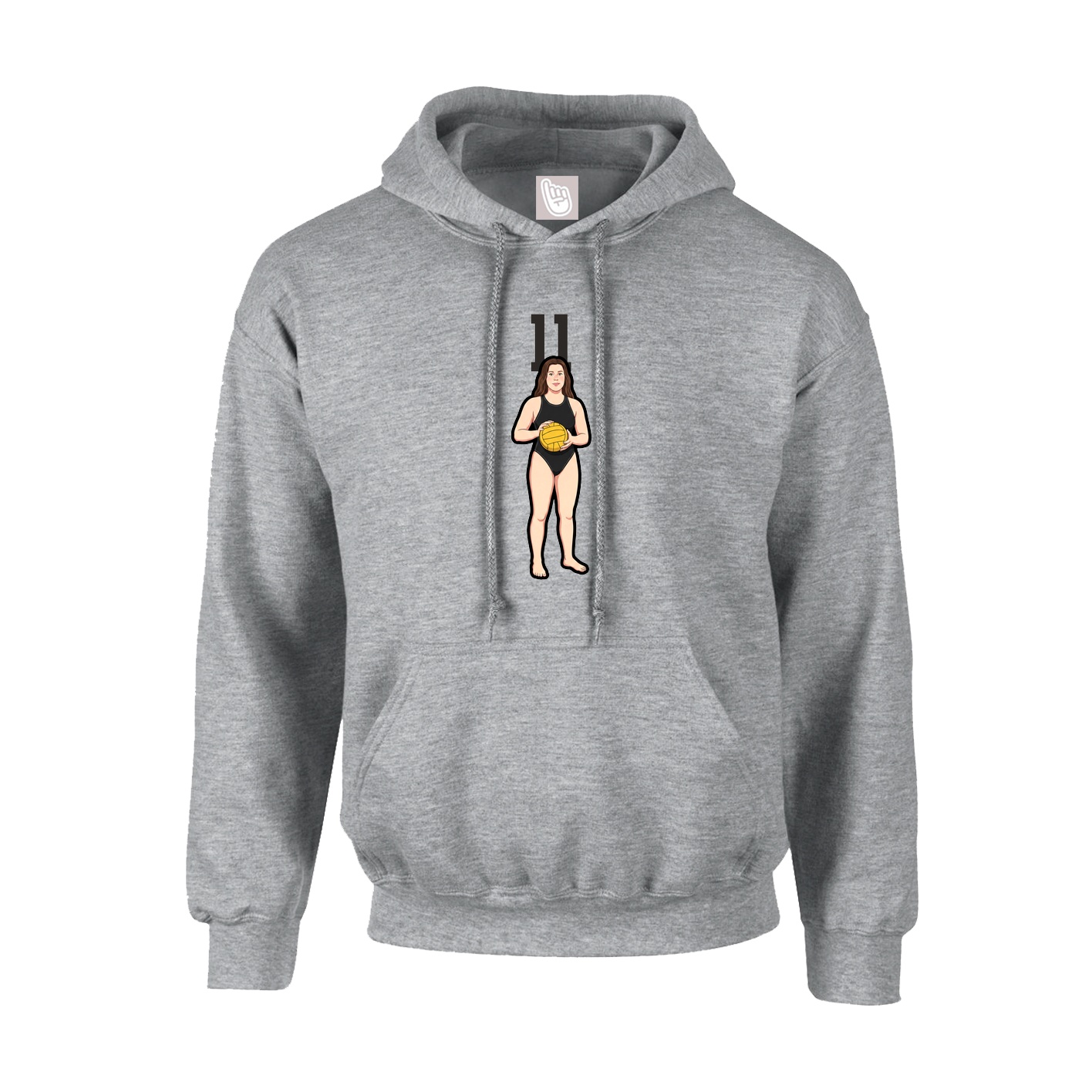 Hoodie — Number Top in Grey