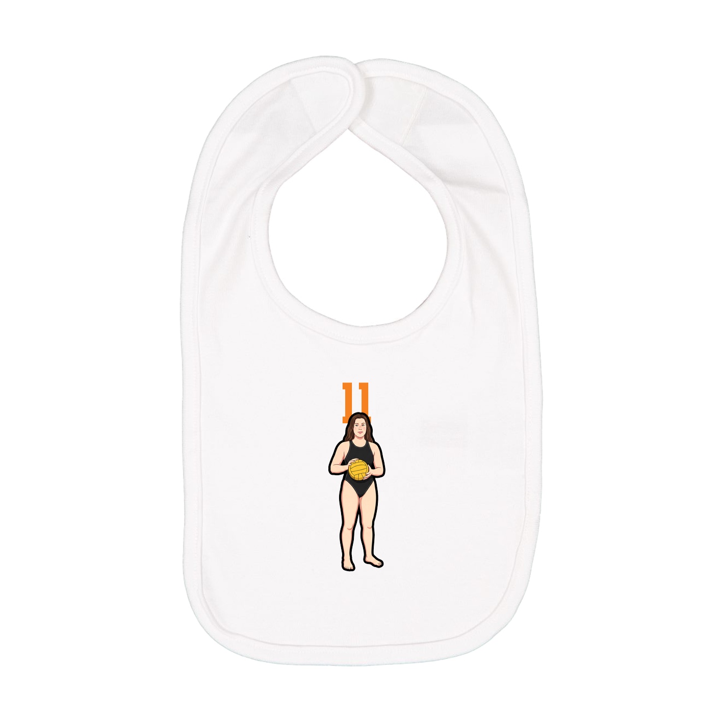 Infant Bib — Number Top in White