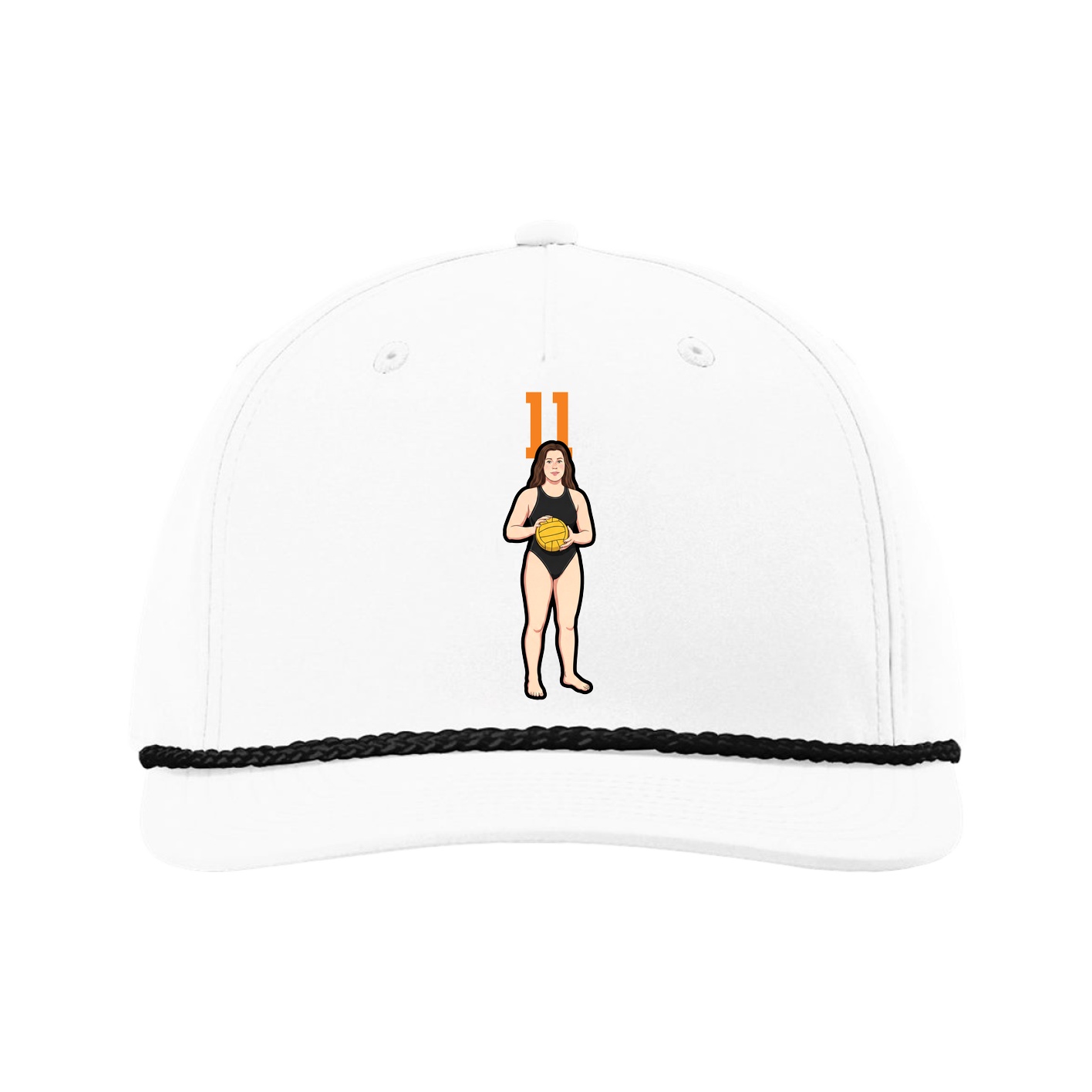Five-Panel Classic Rope Cap — Number Top in White