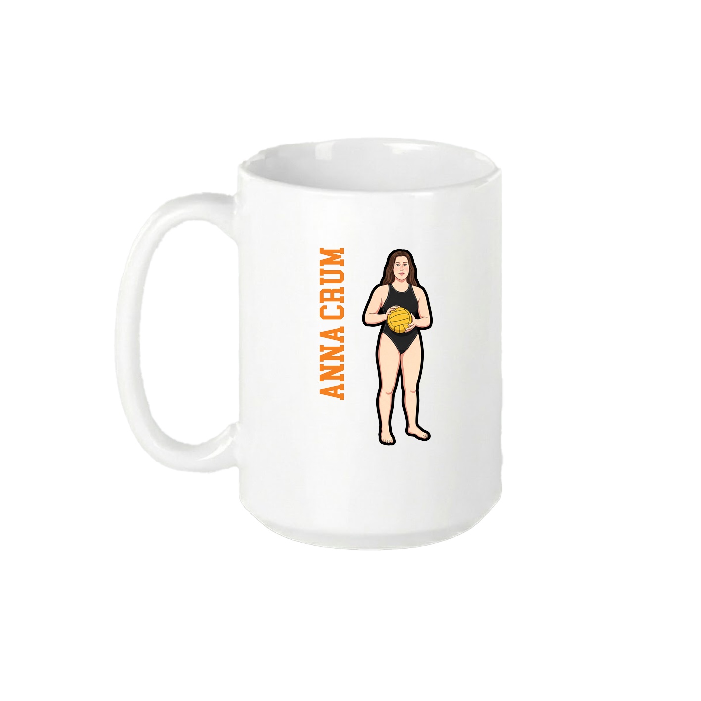 15oz Coffee Mug — Name Vertical in White