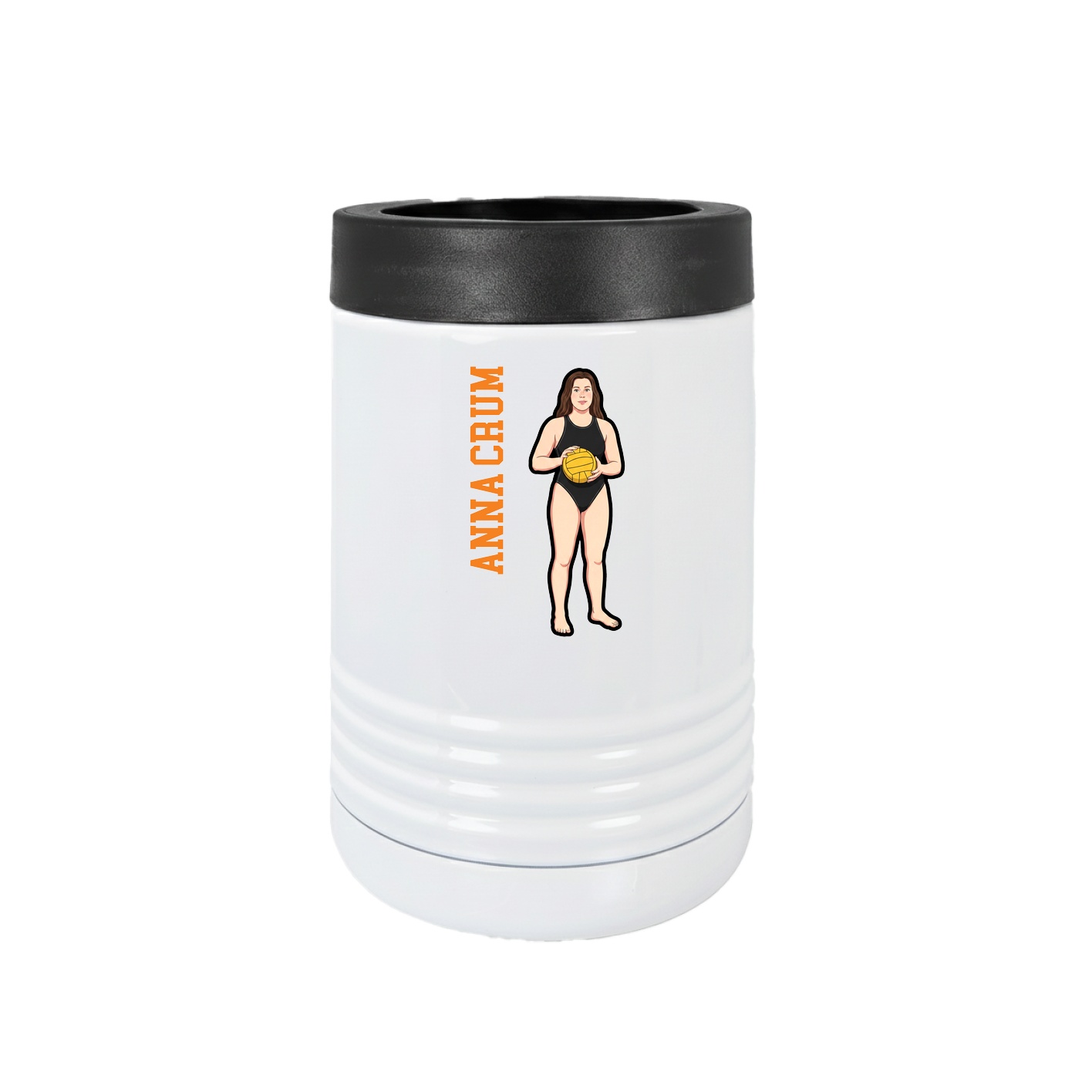 Beverage Holder — Name Vertical in White