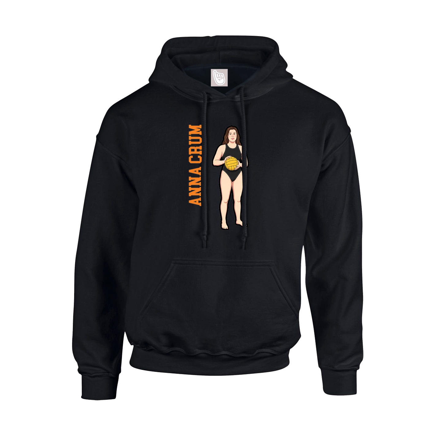 Hoodie — Name Vertical in Black
