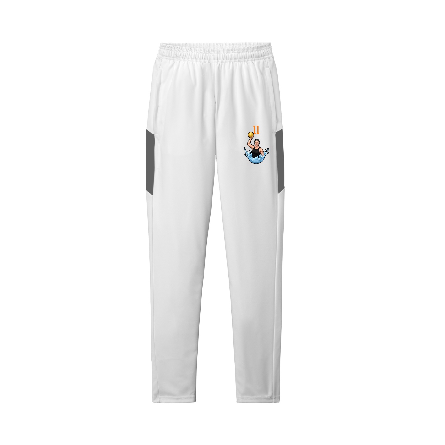 Team Travel Pant — Number Top in White/Grey