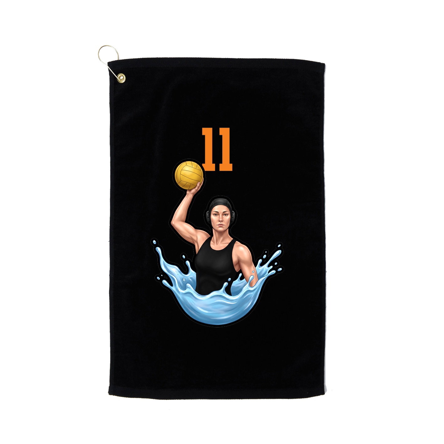 Golf Towel — Number Top in Black