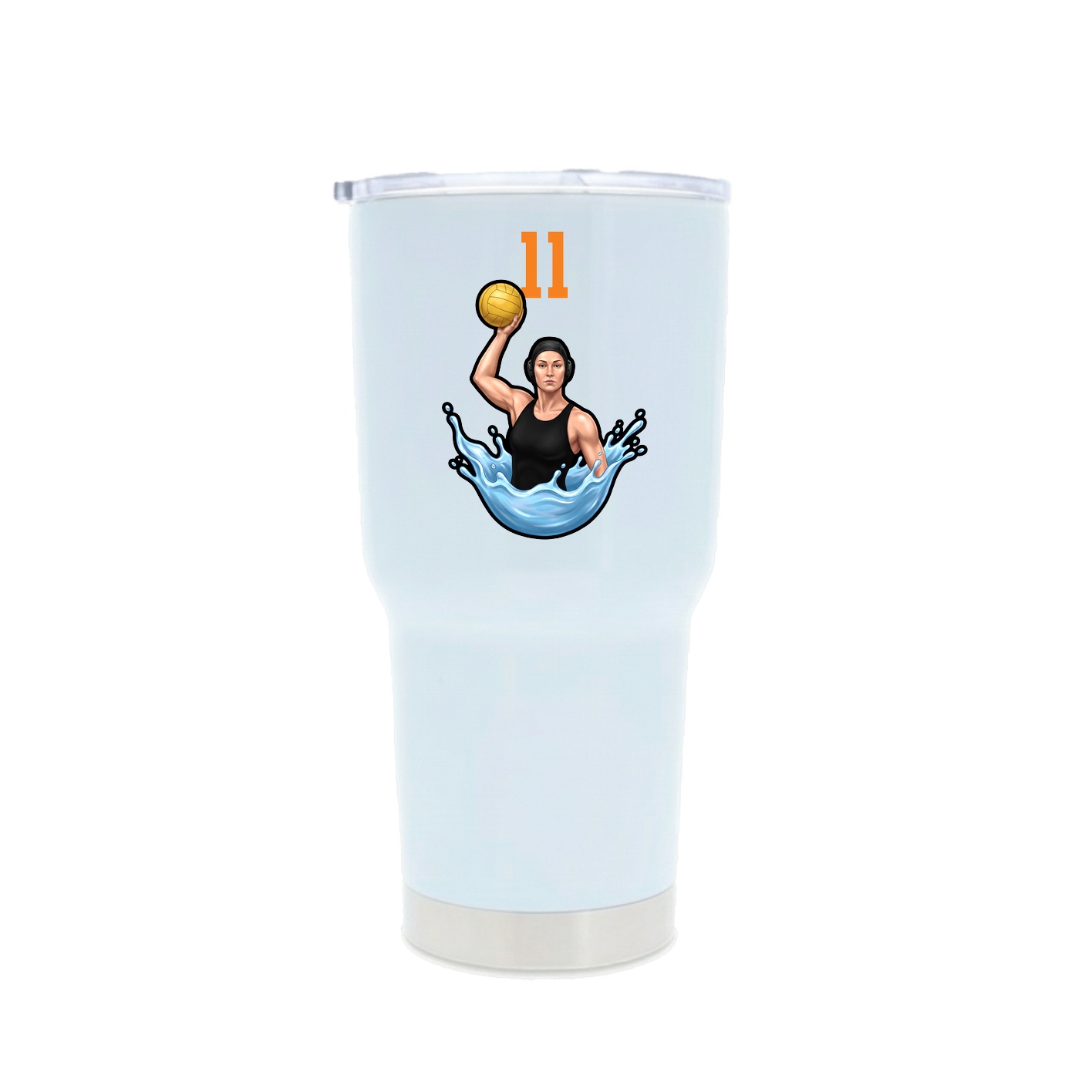 30oz Stainless Steel Tumbler — Number Top in White