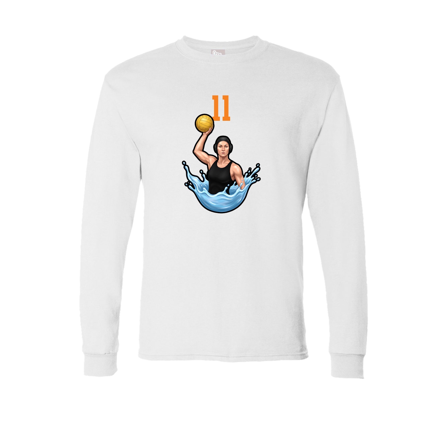 Long Sleeve Tee — Number Top in White