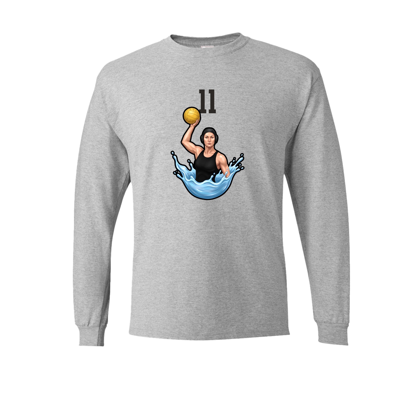 Long Sleeve Tee — Number Top in Grey
