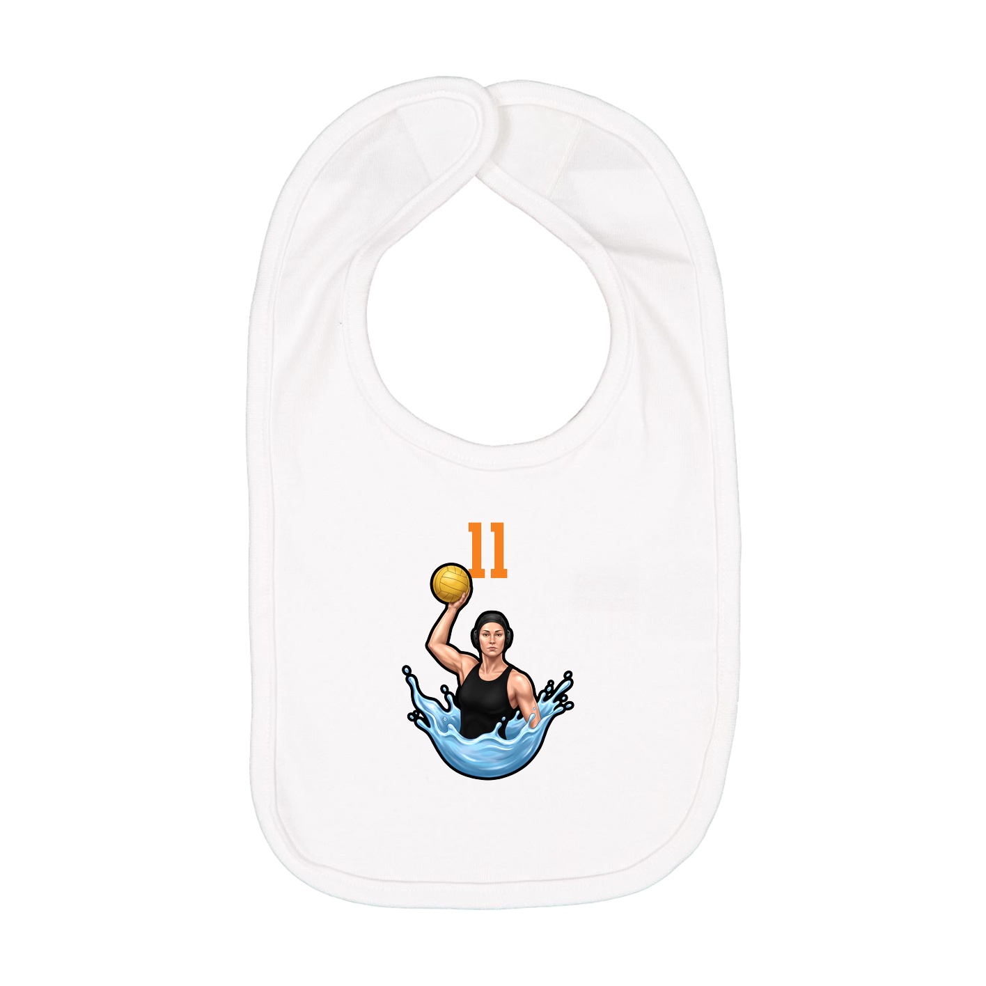 Infant Bib — Number Top in White
