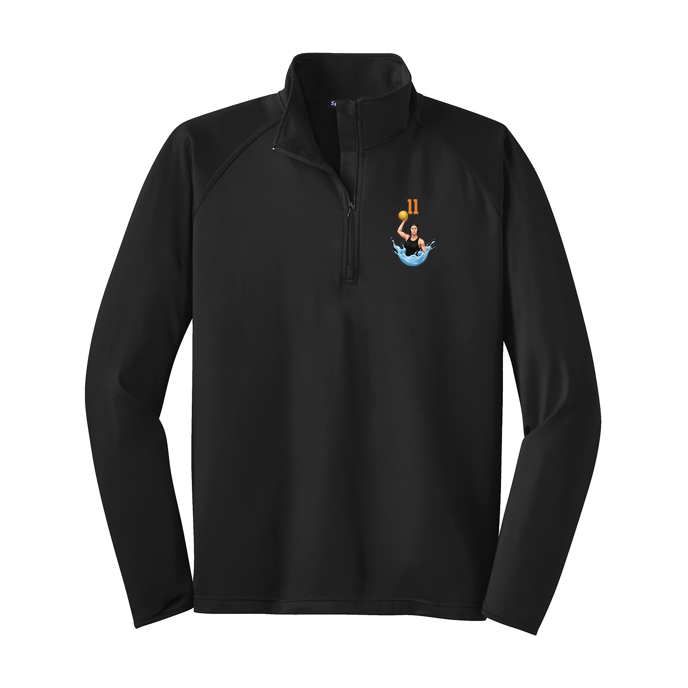 Q-Zip Pullover — Number Top in Black