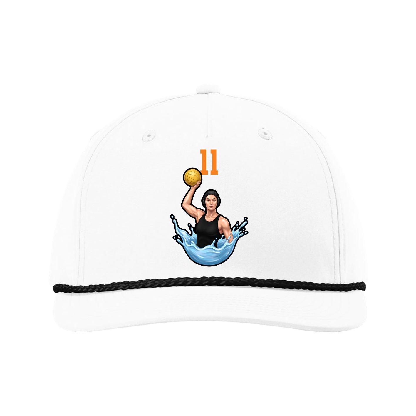 Five-Panel Classic Rope Cap — Number Top in White