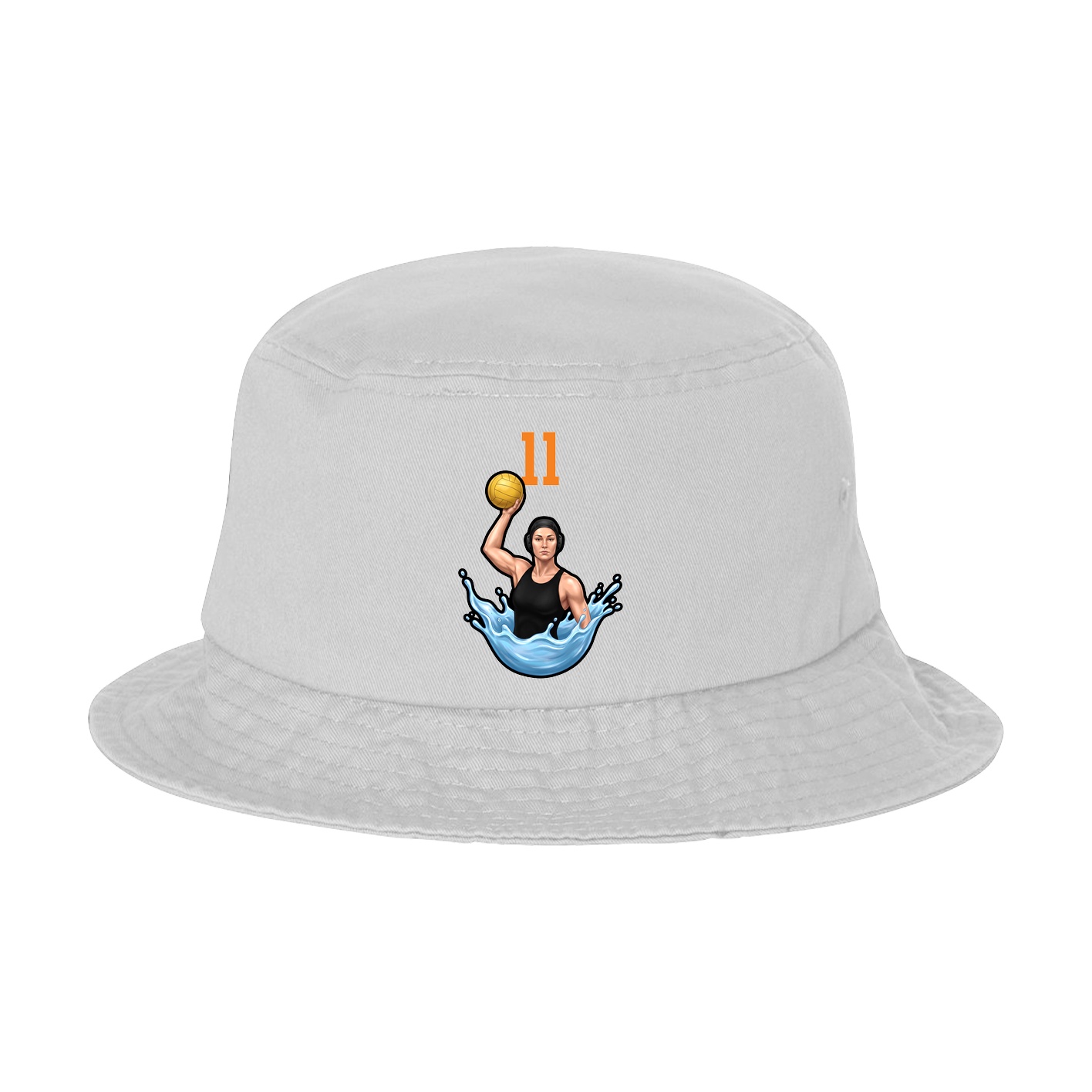Bucket Cap — Number Top in White