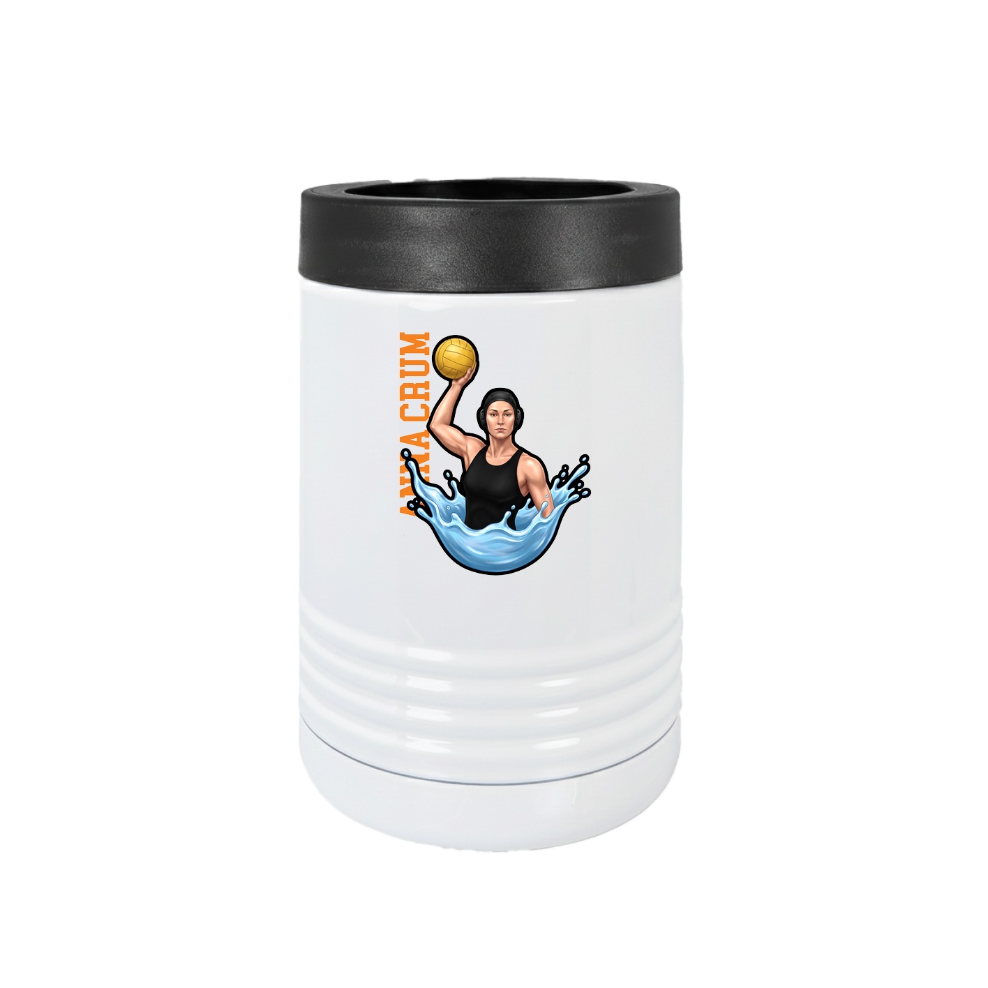 Beverage Holder — Name Vertical in White