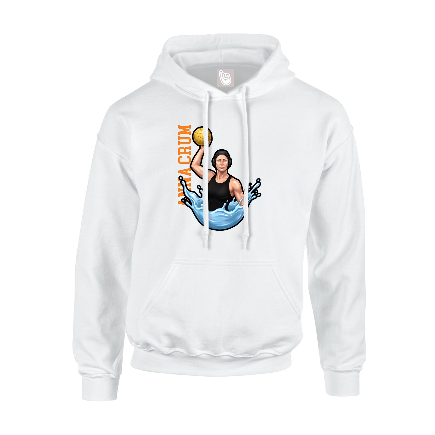 Hoodie — Name Vertical in White