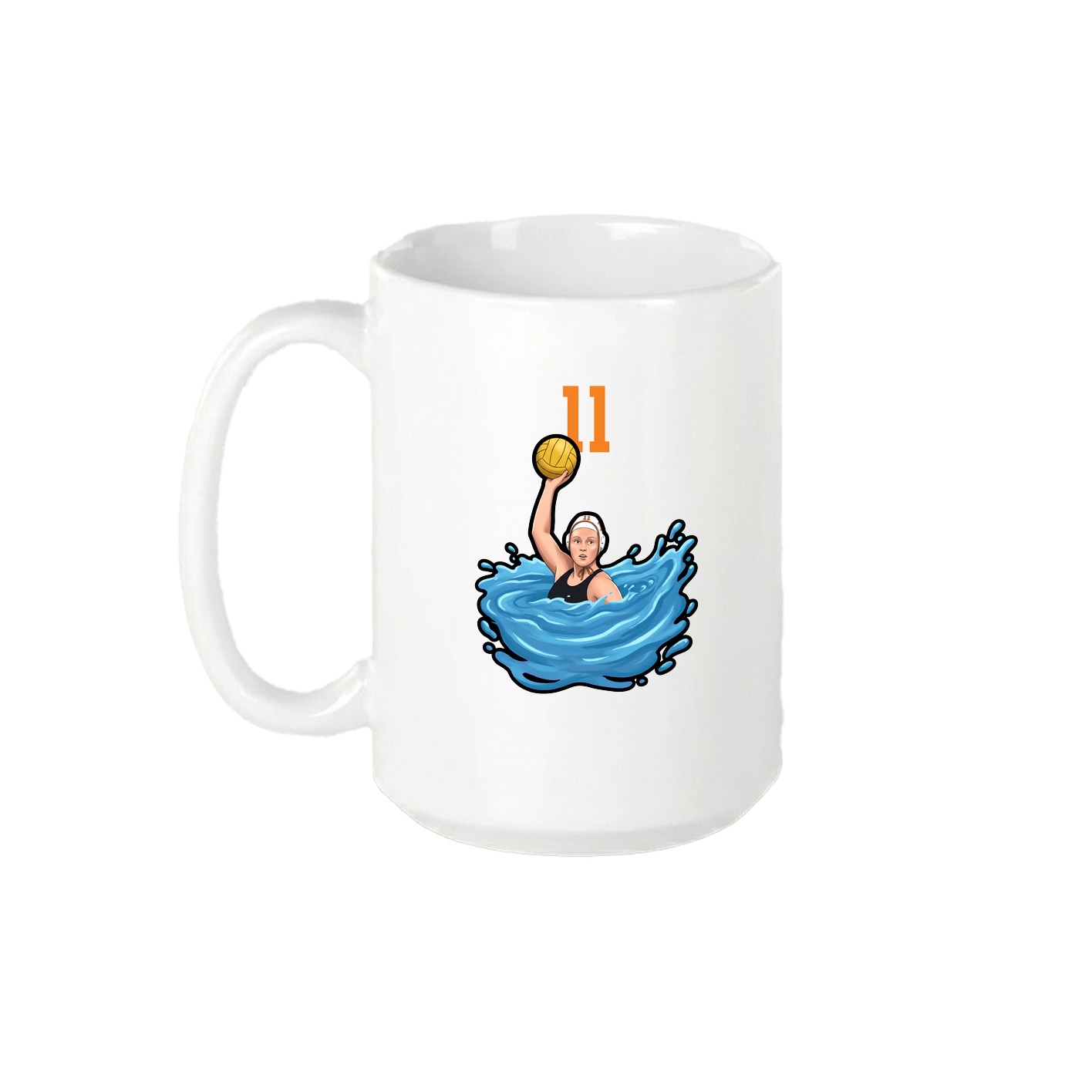 15oz Coffee Mug — Number Top in White