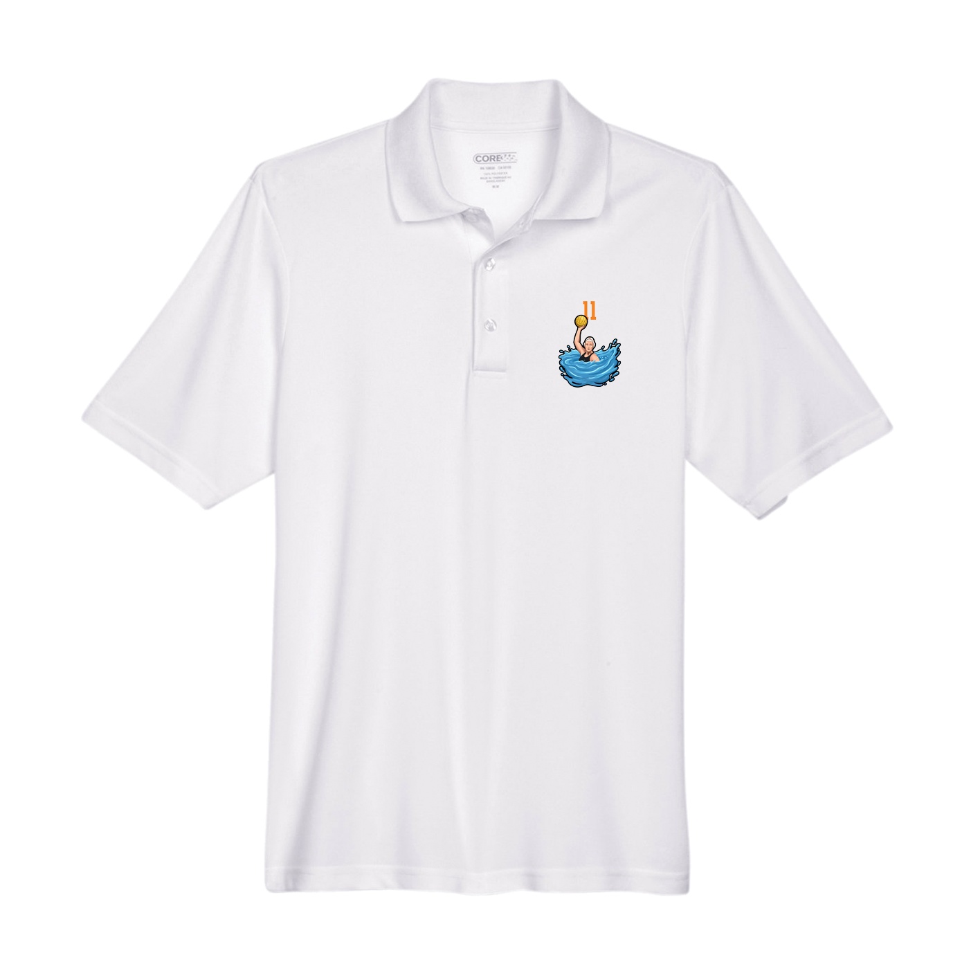 Performance Polo — Number Top in White