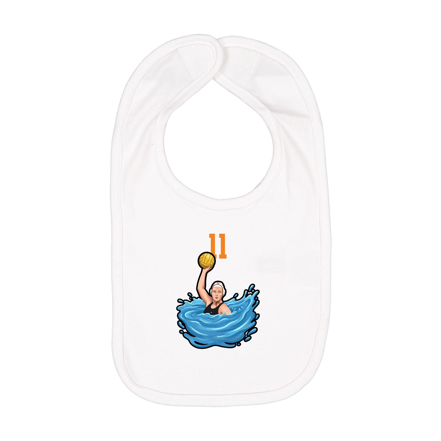 Infant Bib — Number Top in White