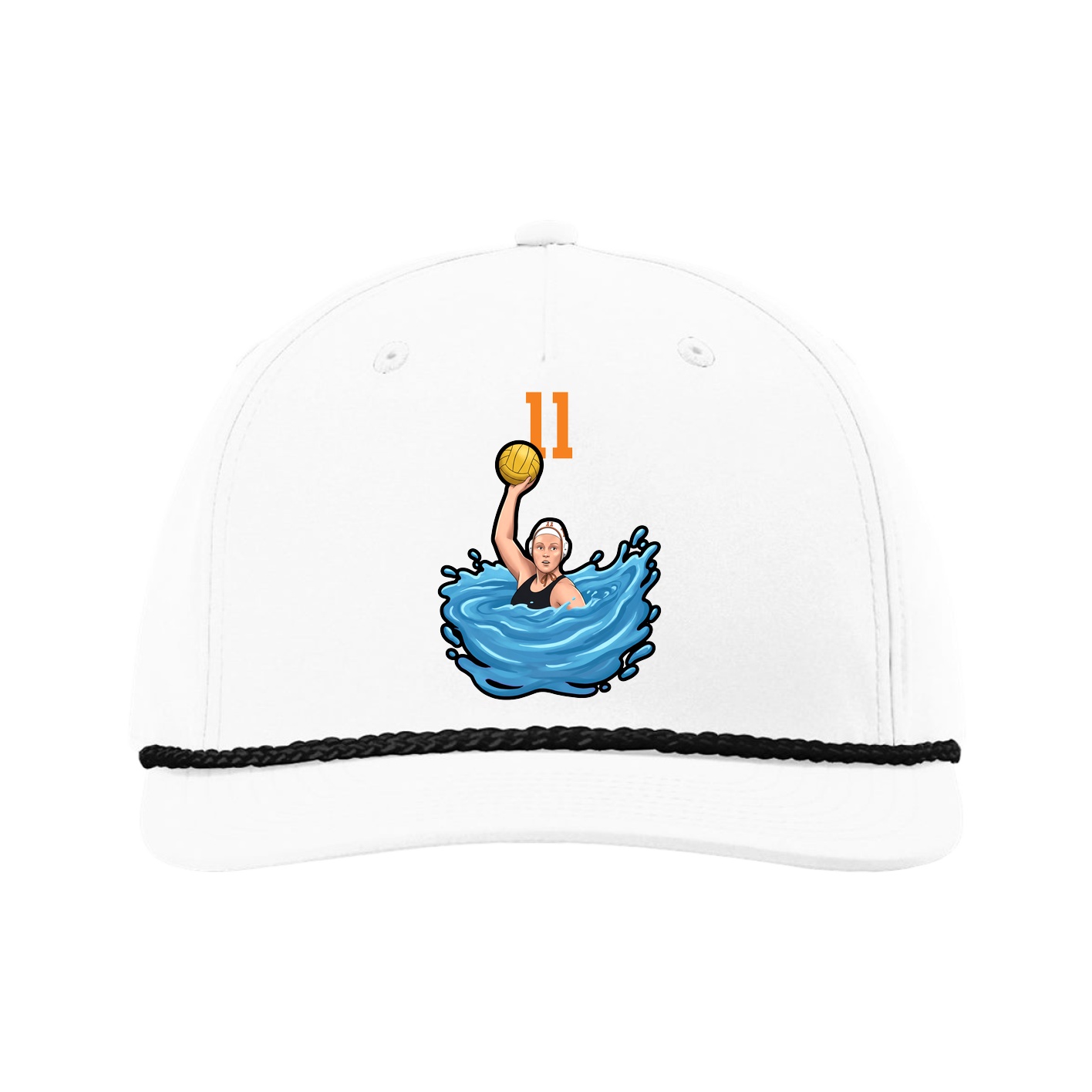Five-Panel Classic Rope Cap — Number Top in White