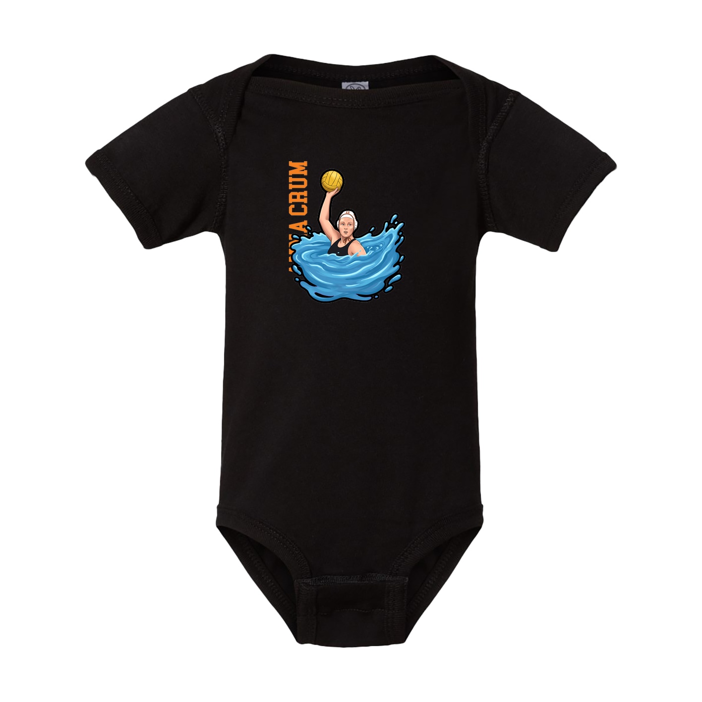 Baby Onesie — Name Vertical in Black