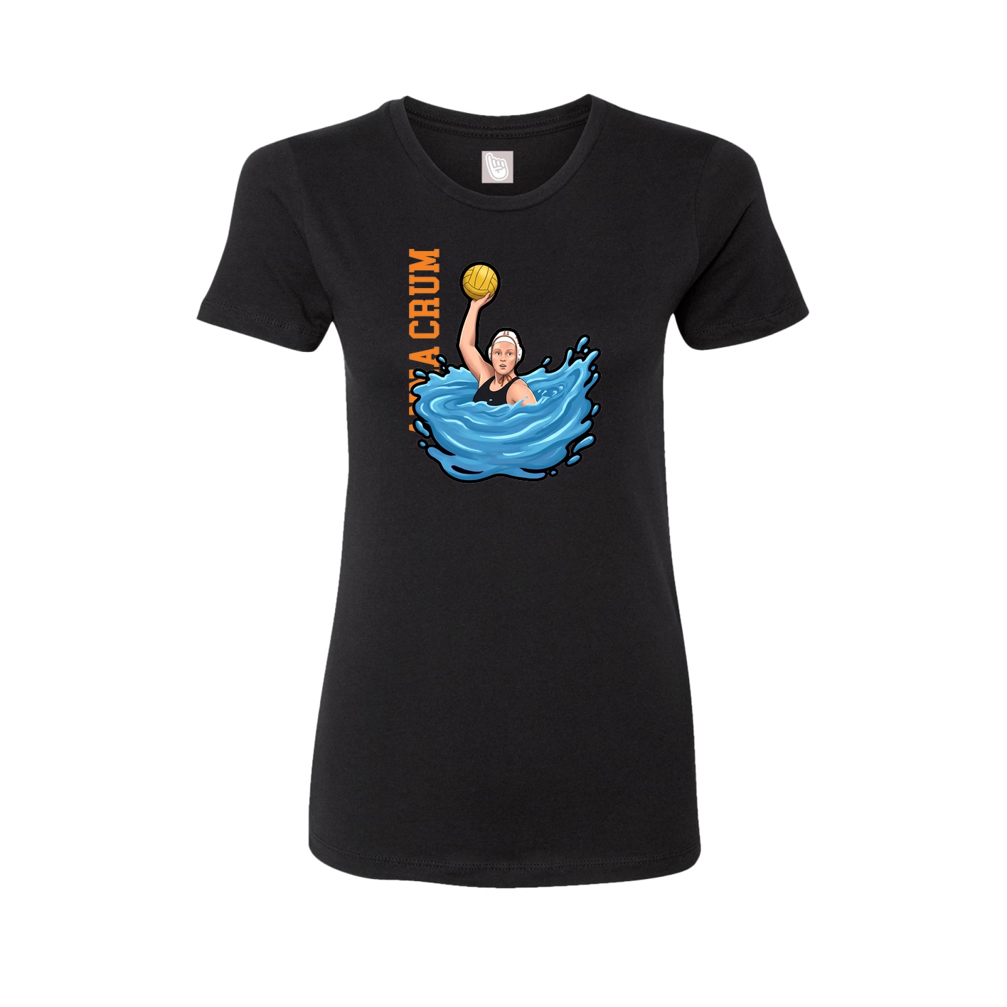 Womens Tee — Name Vertical in Black