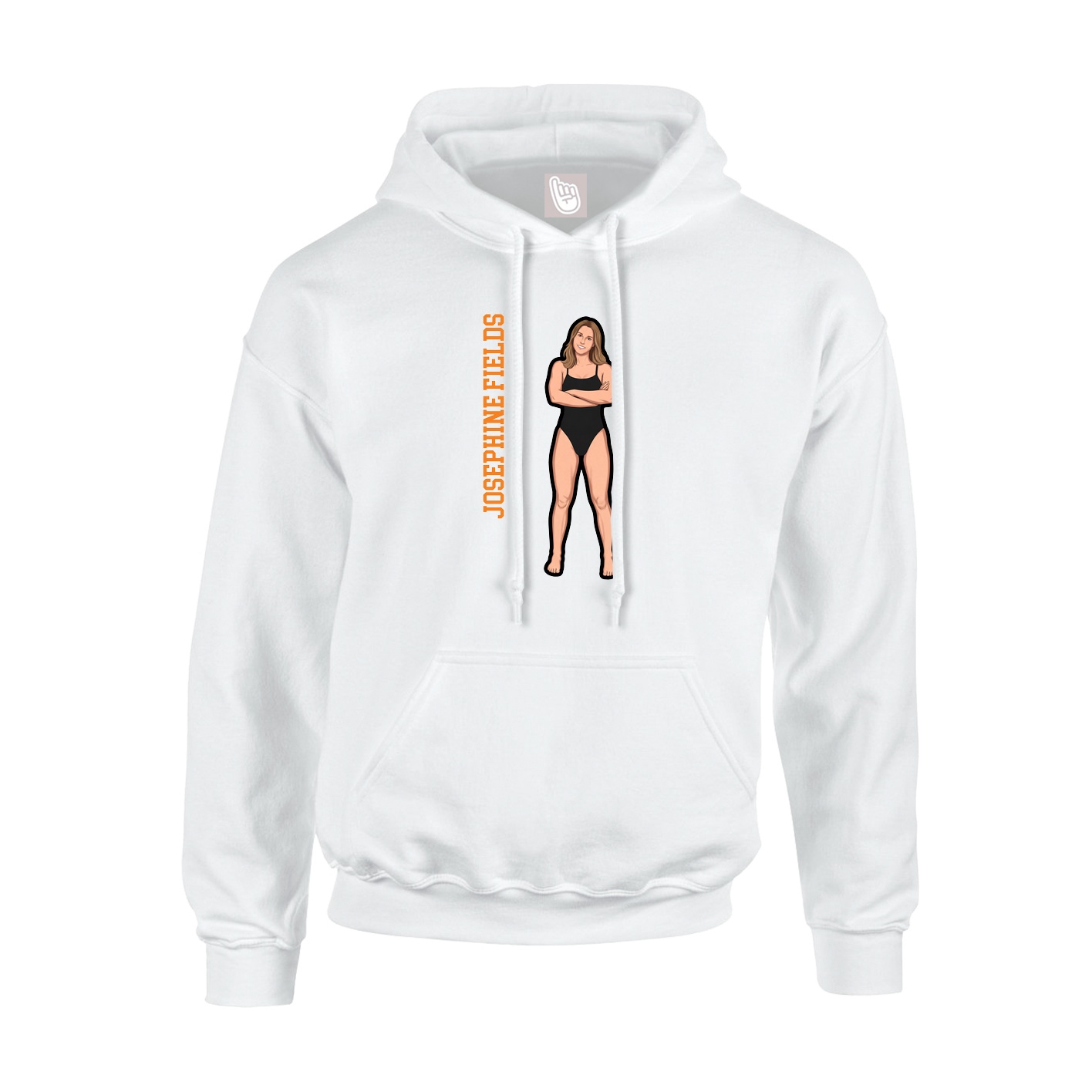Youth Hoodie — Name Vertical in White