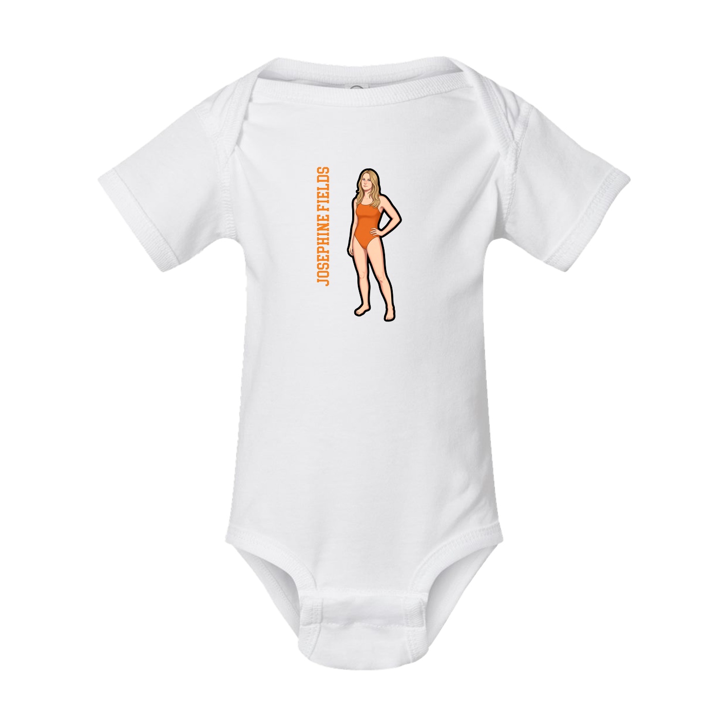 Baby Onesie — Name Vertical in White