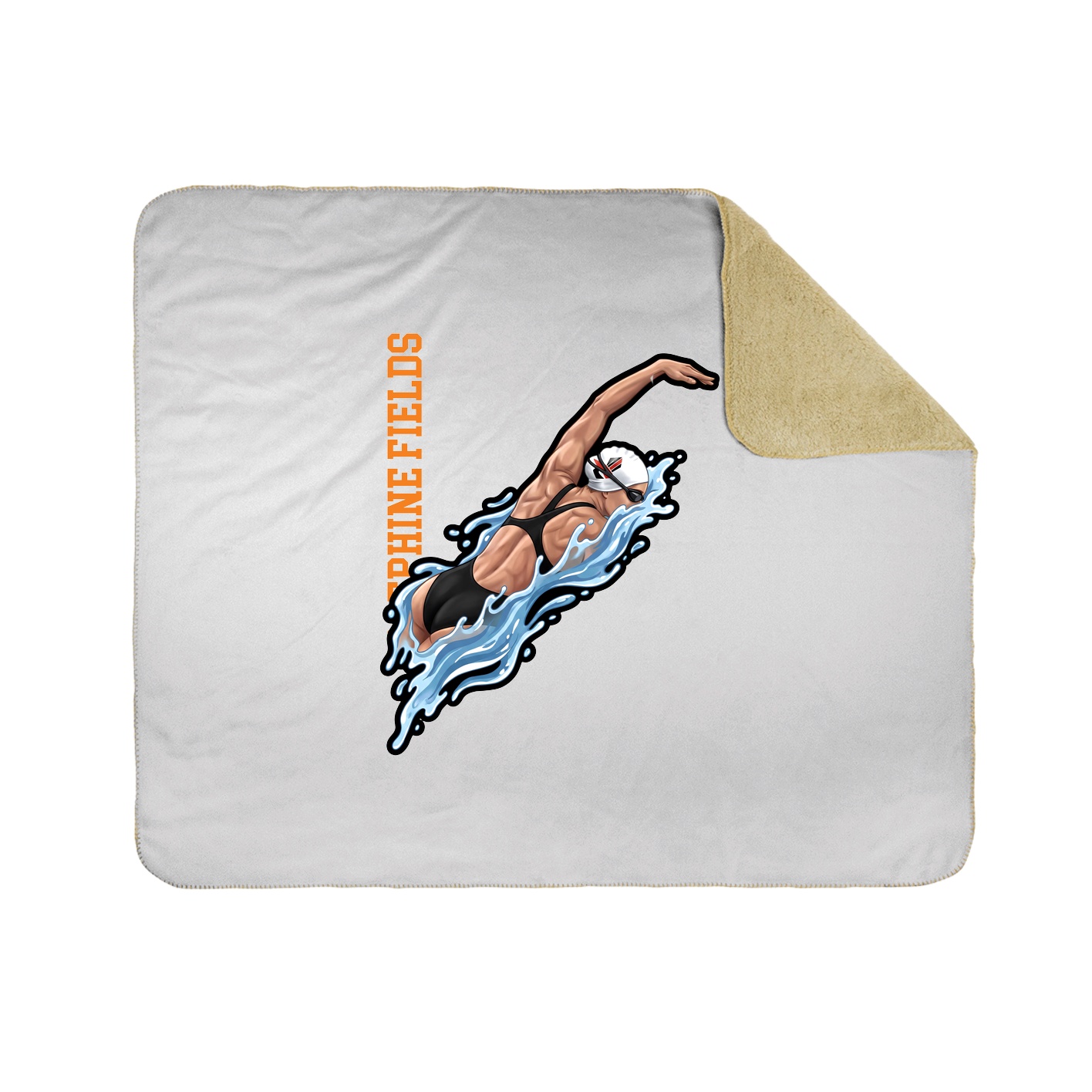Throw Blanket — Name Vertical in White