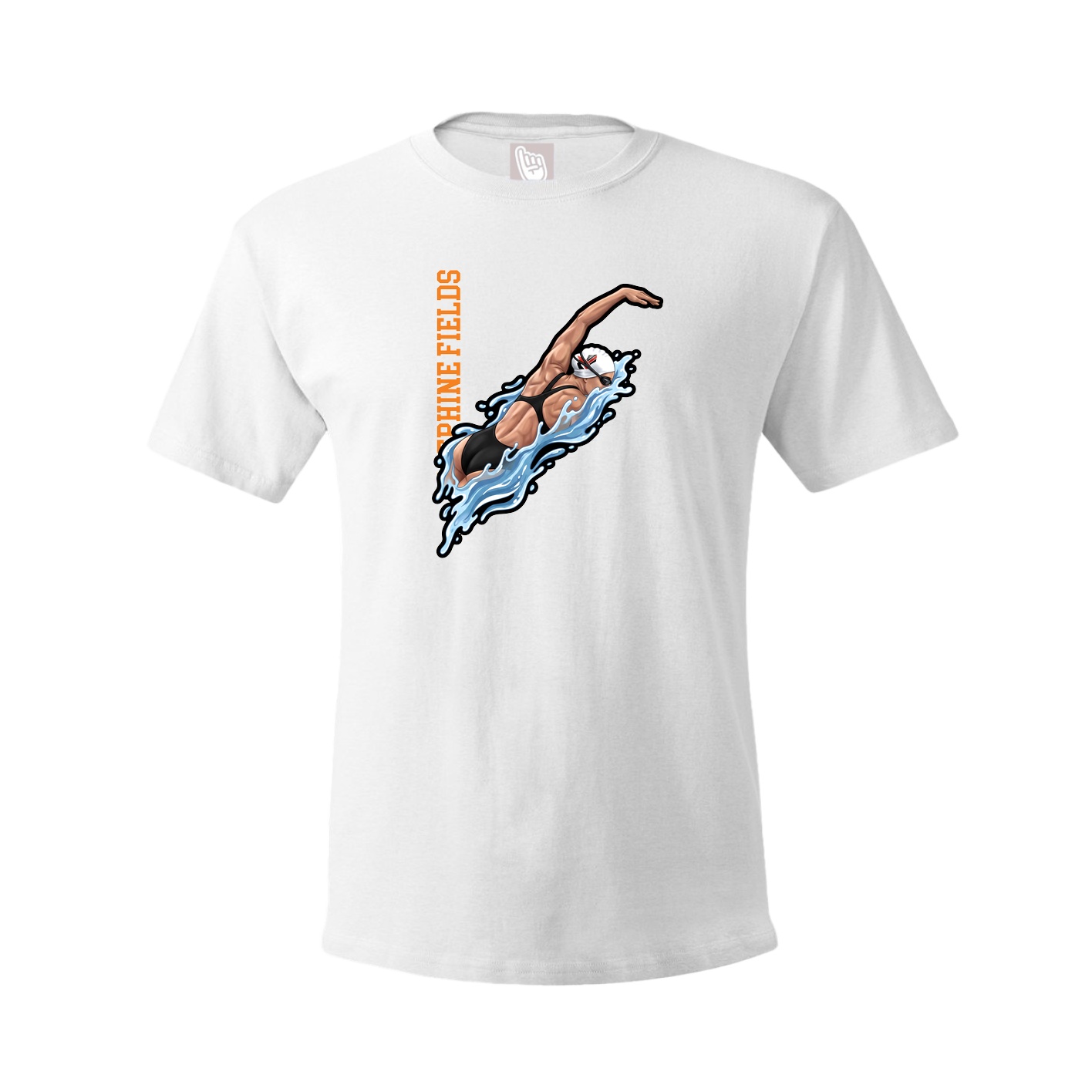 Youth Tee — Name Vertical in White