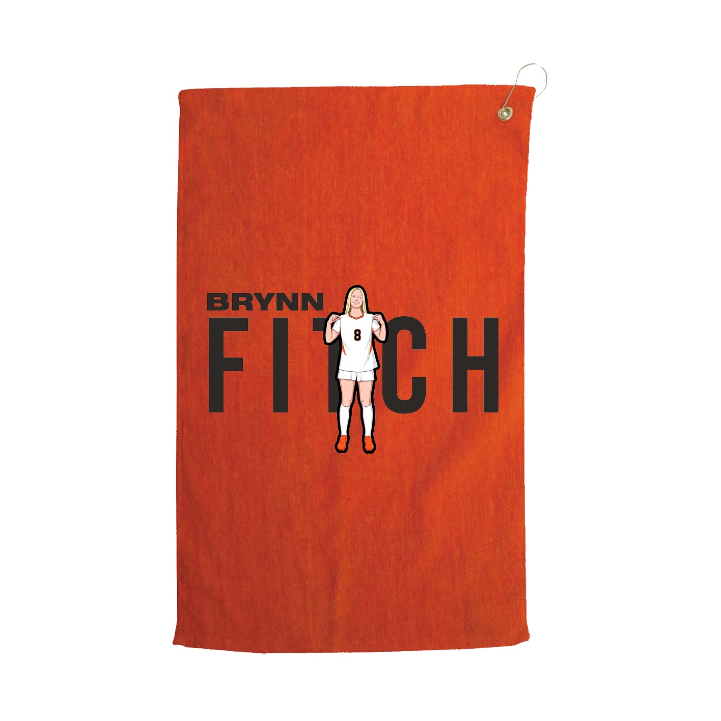 Golf Towel — Player Name in Orange