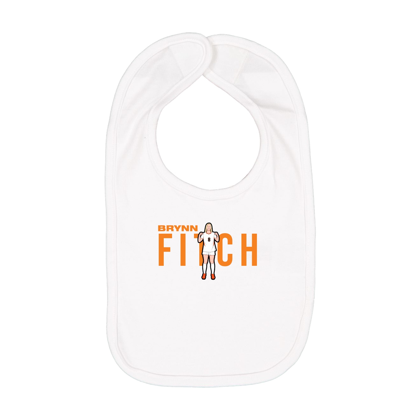 Infant Bib — Player Name in White