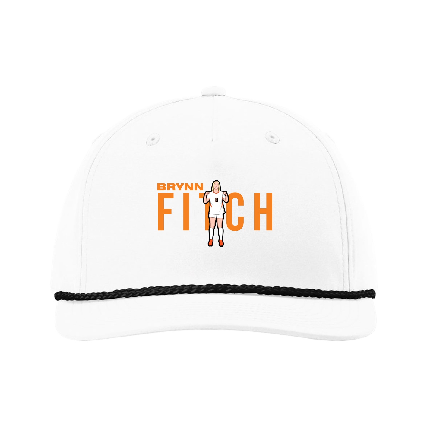 Five-Panel Classic Rope Cap — Player Name in White