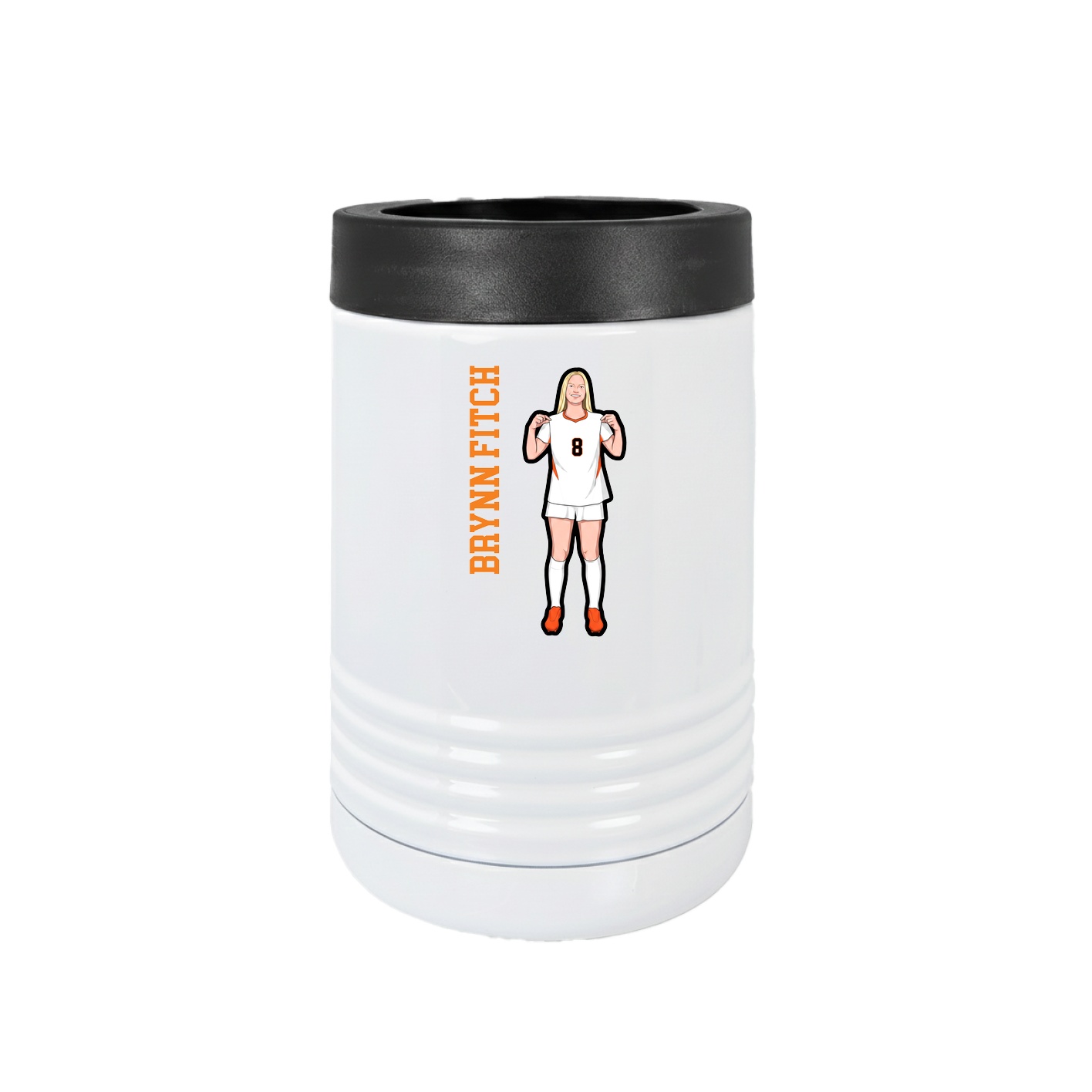 Beverage Holder — Name Vertical in White