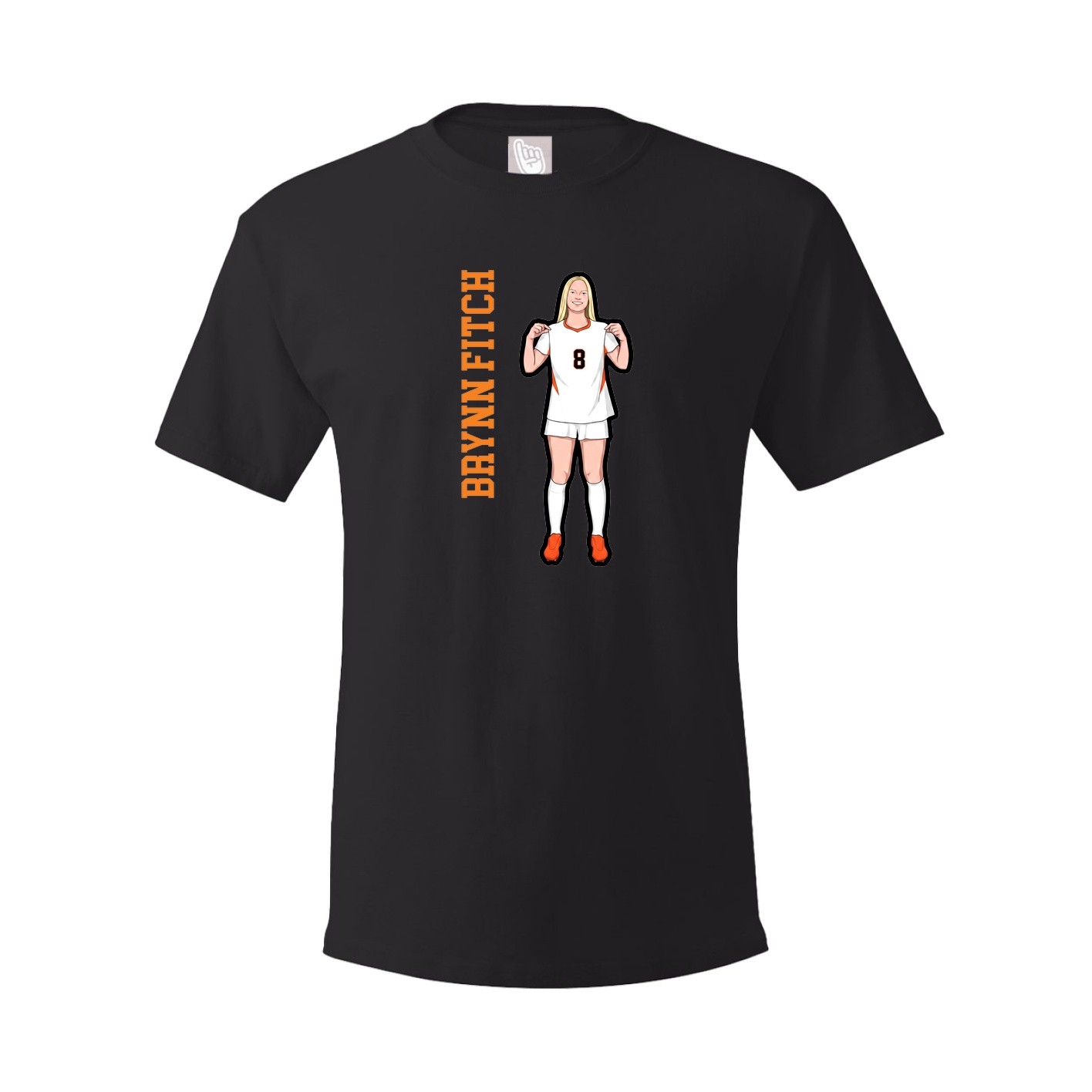 Youth Tee — Name Vertical in Black