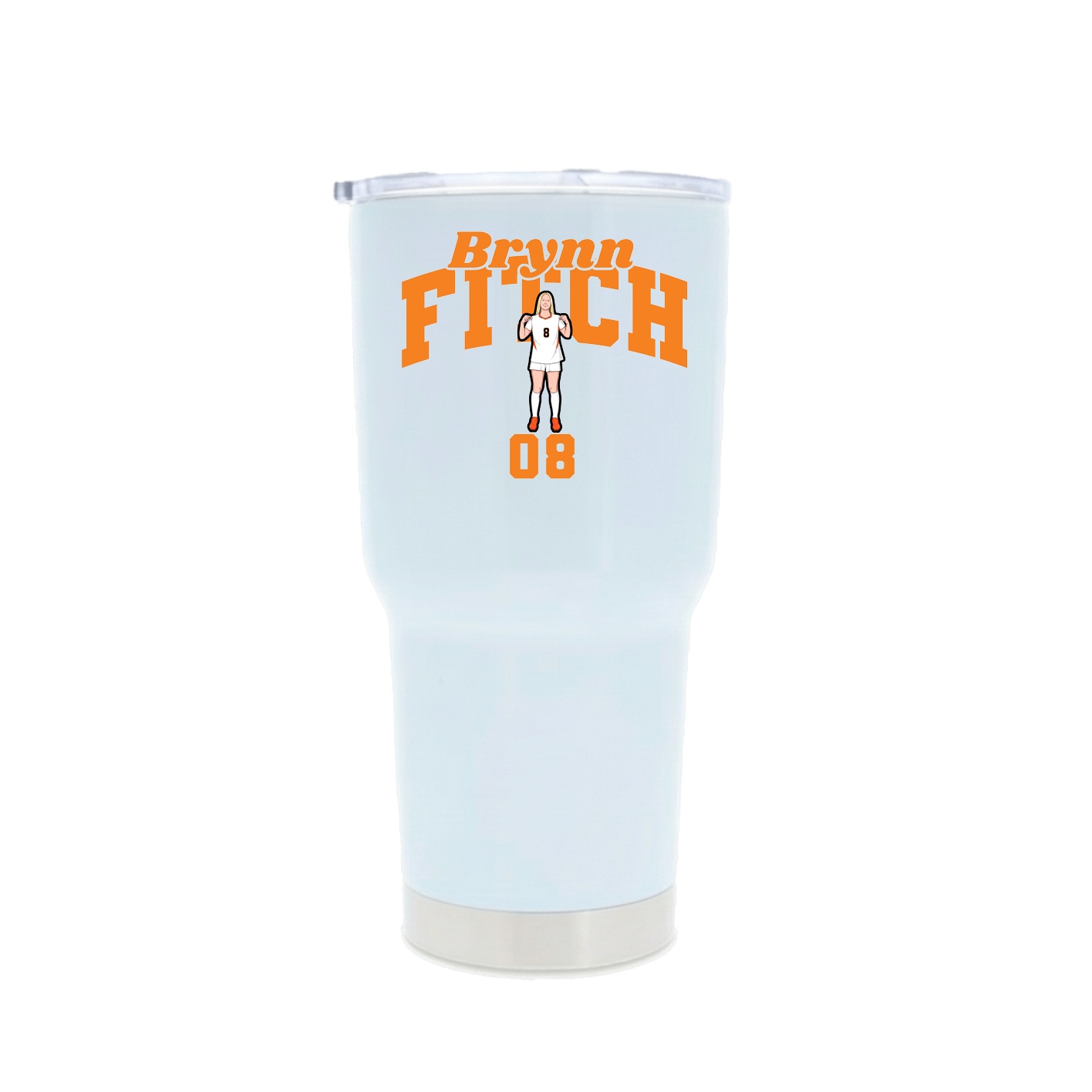 30oz Stainless Steel Tumbler — Signature Arch in White